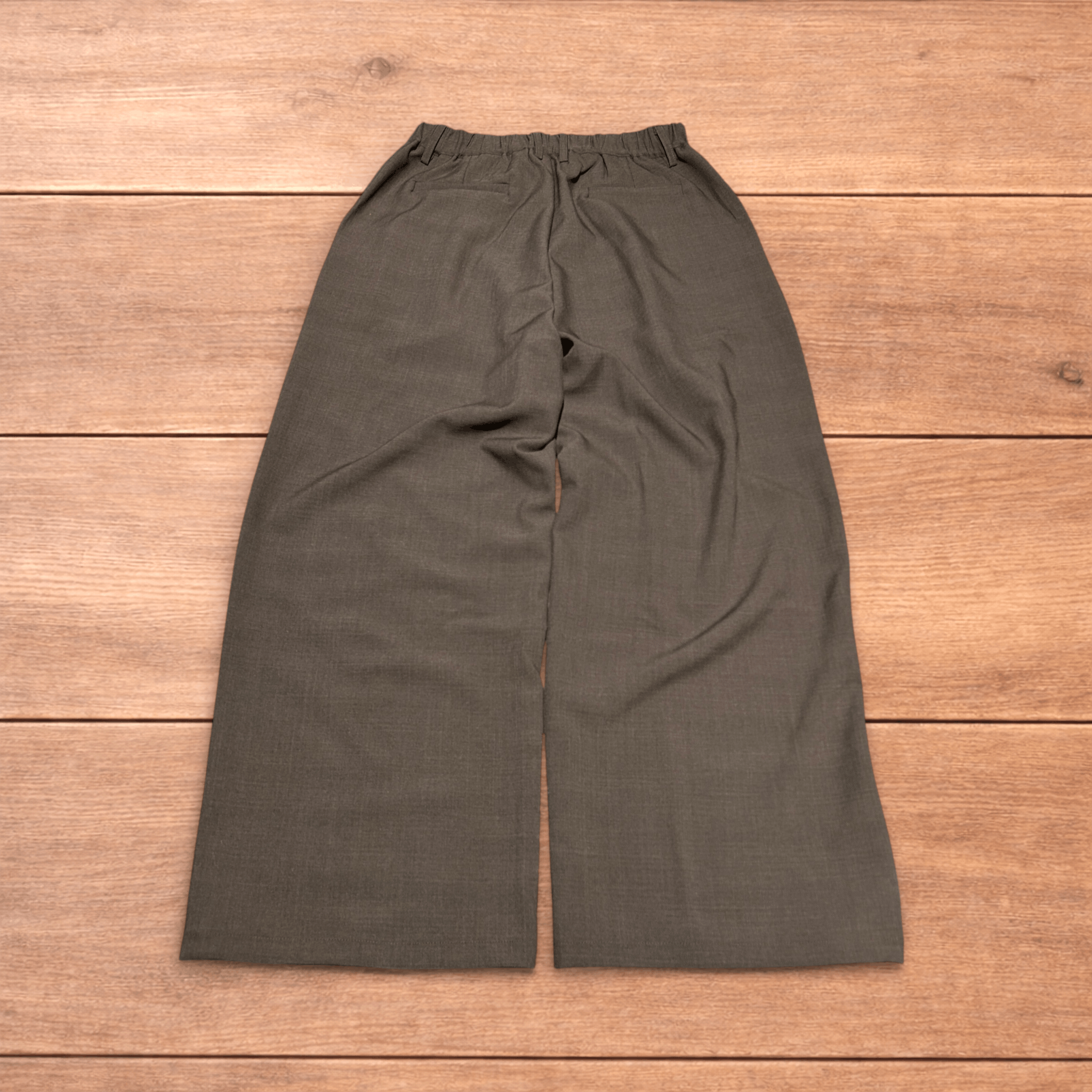 Japanese Brand Vintage style baggy wide leg tailored trousers in brown. Size US 32 / EU 48 - 2 Thumbnail