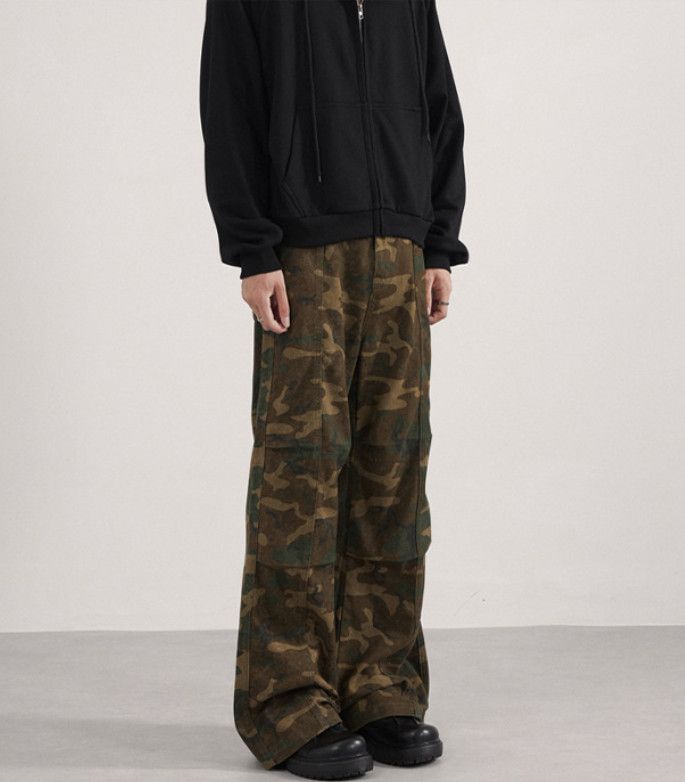 Japanese Brand Men's Loose-fitting Flared Camouflage Cargo Pants y2k Size US 32 / EU 48 - 3 Thumbnail