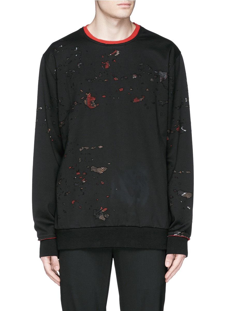Givenchy Black Distressed Persian Rug Overlay Sweatshirt Size US L / EU 52-54 / 3 - 2 Thumbnail