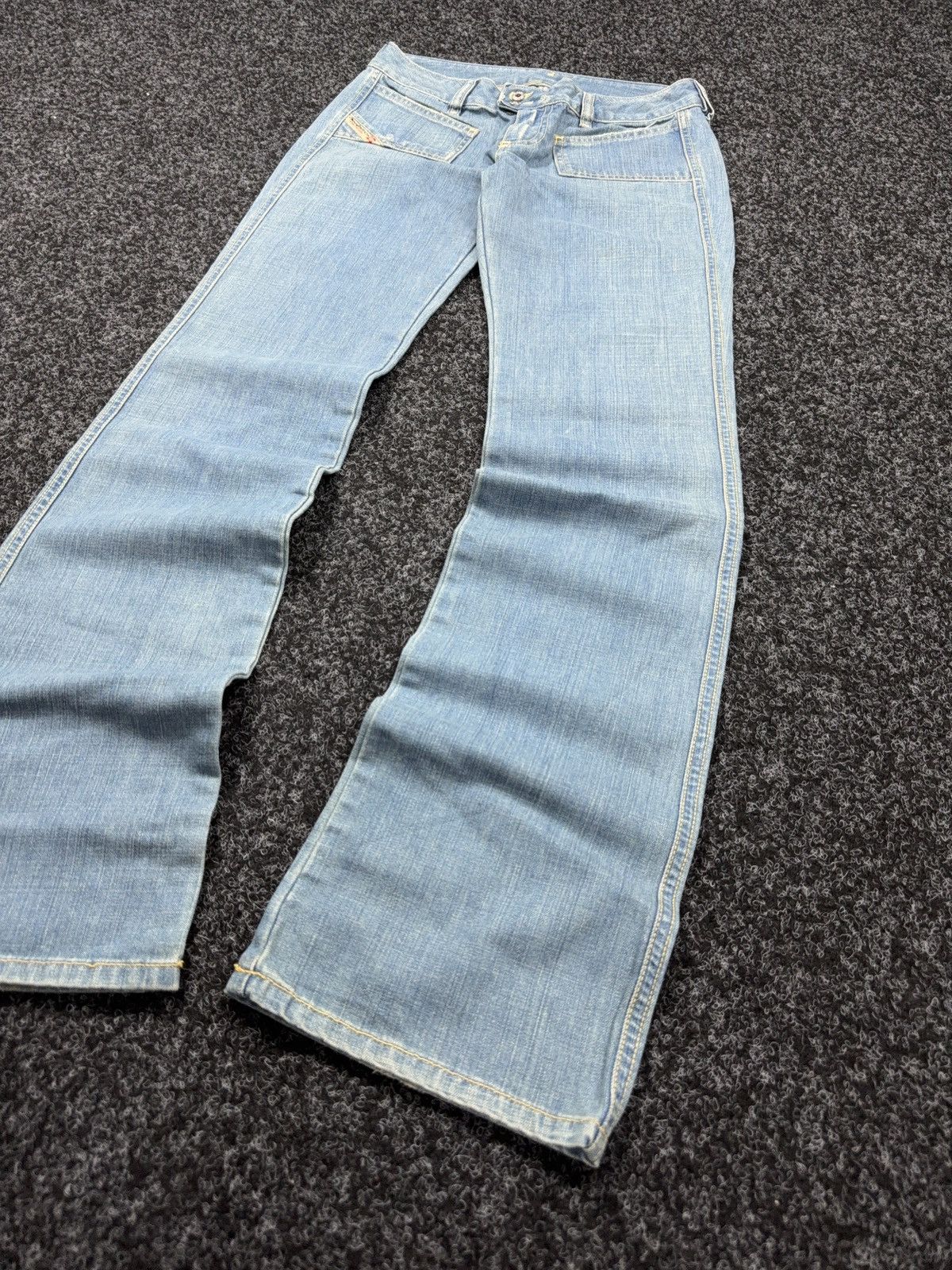 Diesel 90s Retro Diesel P-Hush Y2K Low Rise Flared Denim Jeans Size 27" / US 4 / IT 40 - 3 Thumbnail
