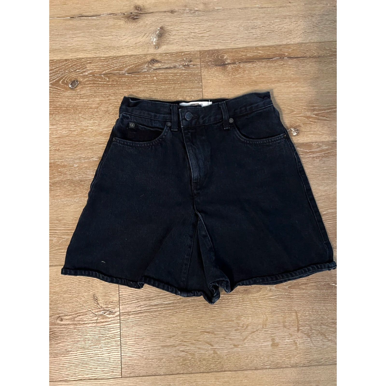 Proenza Schouler Proenza Schouler Skirt Womens Black Denim Midi Size 2 Cotton Cotton Denim Solid Button Casual 16 Inches Size 26" / US 2 / IT 38 - 2 Thumbnail