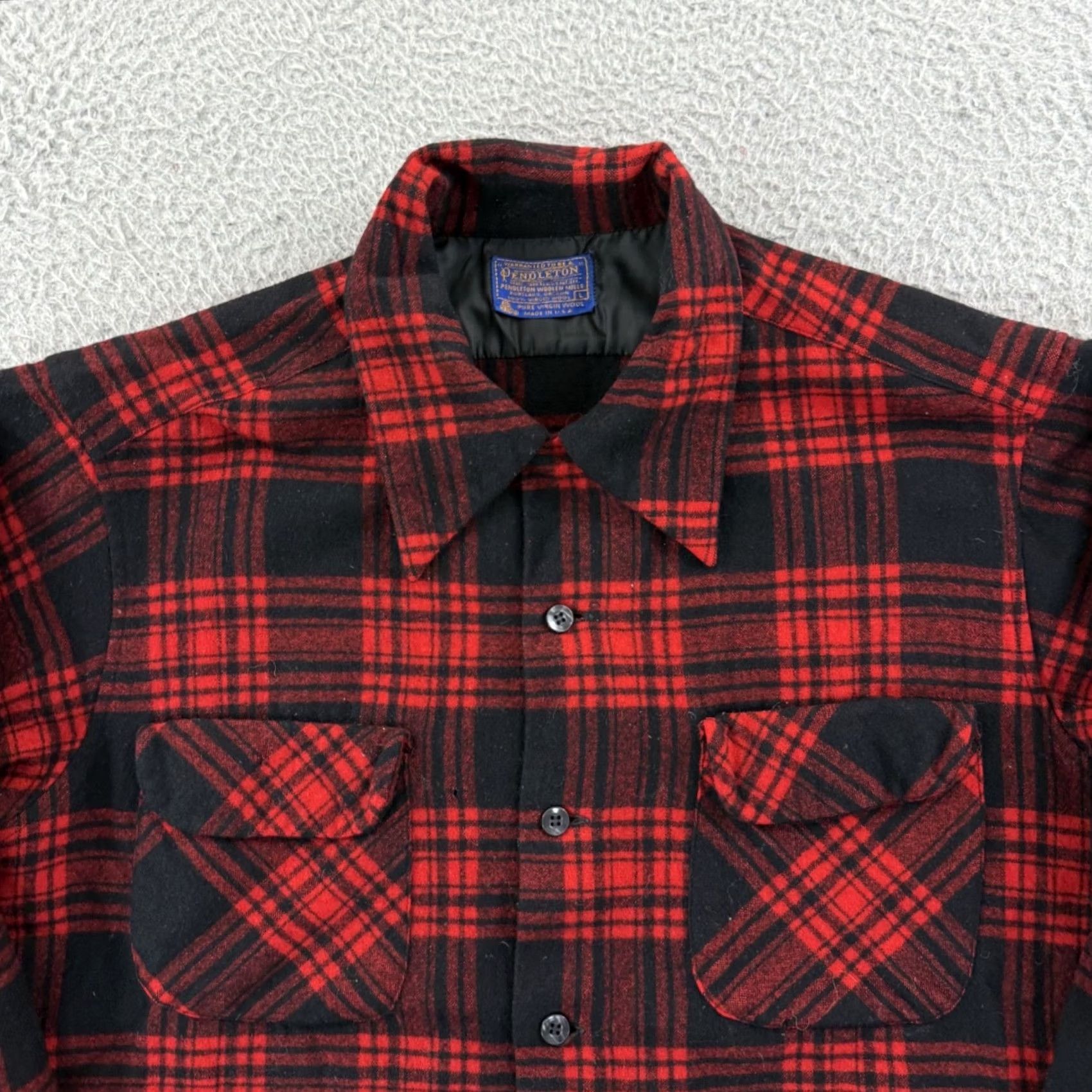 Pendleton VINTAGE Pendleton Shirt Womens Large Red Plaid 90s Wool Loop Collar Button Up Size L / US 10 / IT 46 - 3 Thumbnail