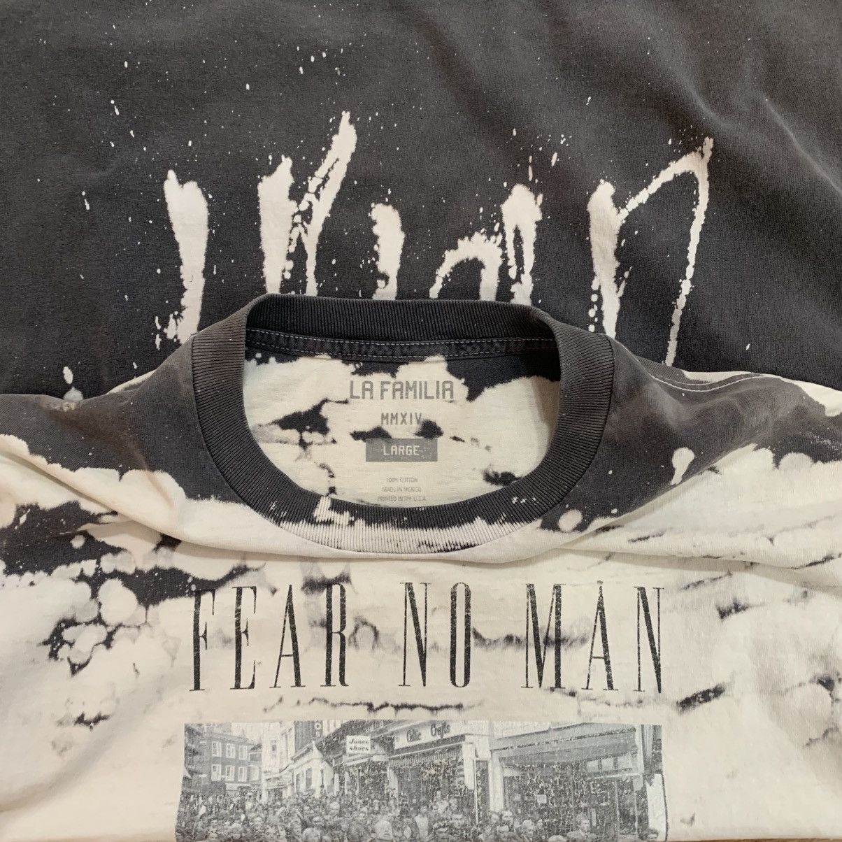 Other Sz L- La Familia West Side Story Tee (Black/Bleach dye) Size US L / EU 52-54 / 3 - 8 Thumbnail