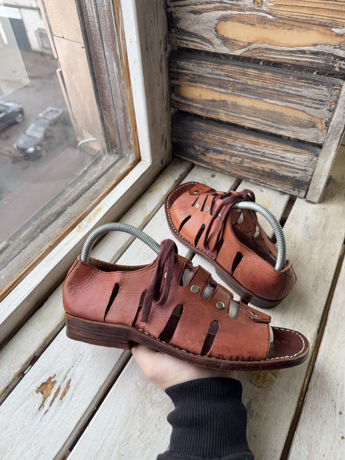 Japanese Brand 90s Sie Wie Bie Bali Handmade Leather Sandals Brown Vintage Size US 10 / EU 43 - 6 Thumbnail