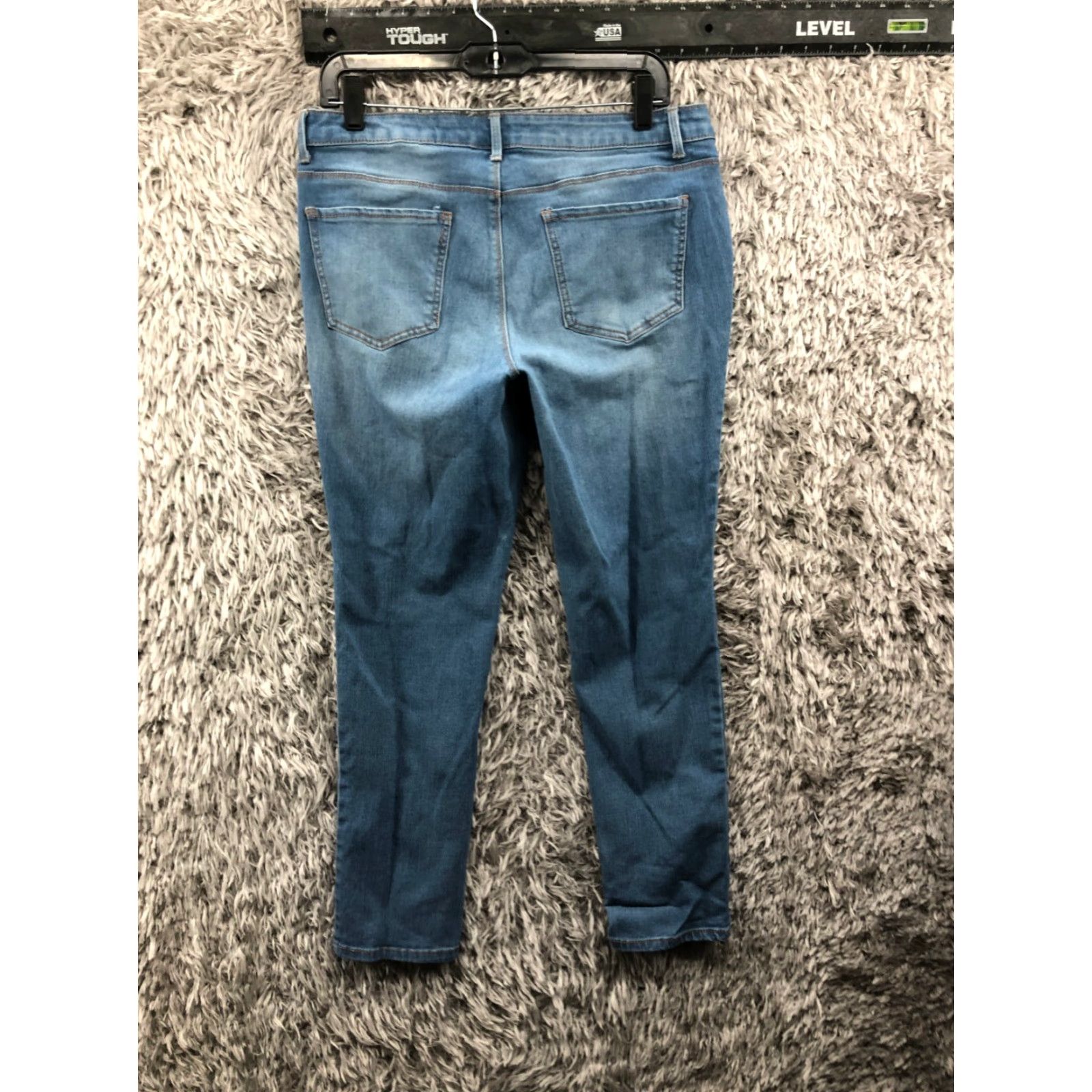 Faded Glory Faded Glory Ultimate Skinny Jeans Womens 12 Regular Dark Blue Denim Slim Fit 5-Pocket Mid Rise Jeans Womens Size 34" / US 12 / IT 48 - 5 Thumbnail