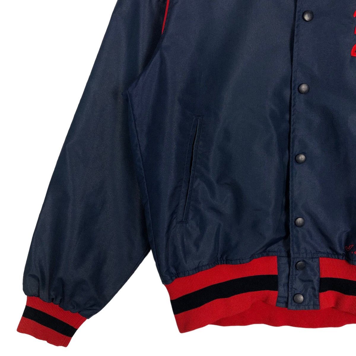 Japanese Brand 🔥Vintage Satin Bomber Jacket Descente Japan Made Big Logo Size US L / EU 52-54 / 3 - 3 Thumbnail