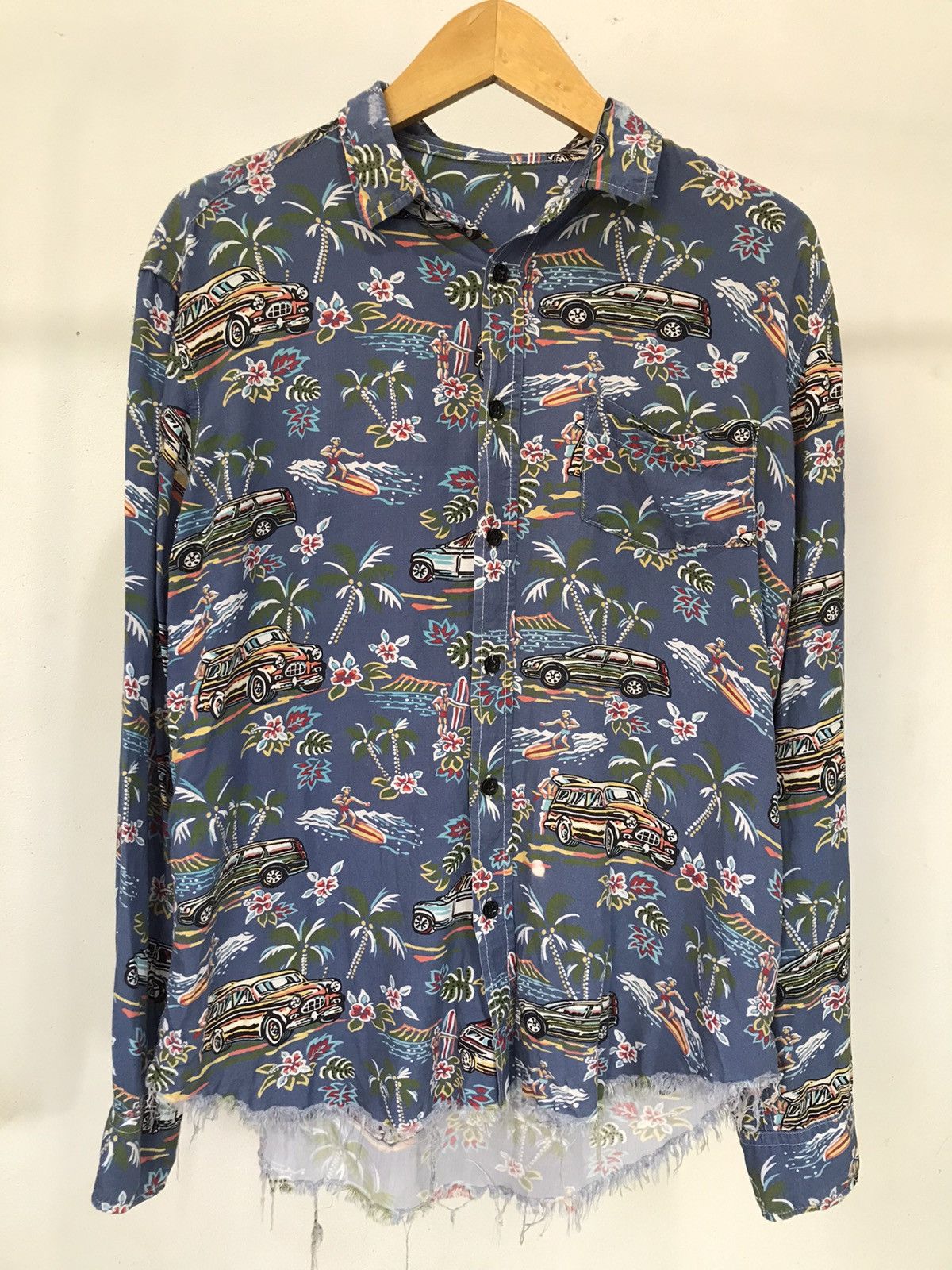 Japanese Brand Hawaii Car Shirt Silk 'Saint Laurent style' Size US M / EU 48-50 / 2 - 3 Thumbnail