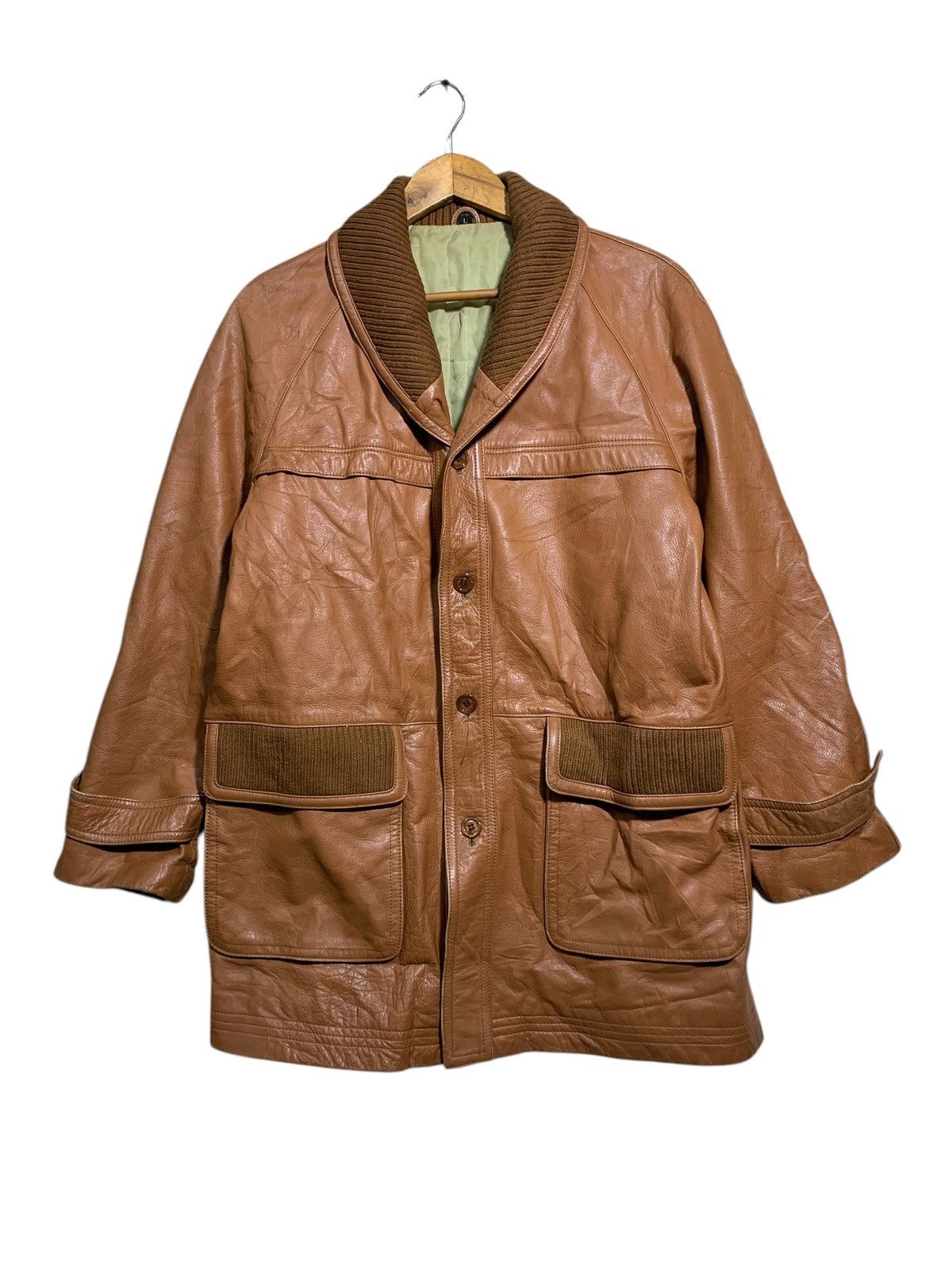 Genuine Leather 🔥GENUINE LEATHER SHAWL COLLAR JACKETS Size US L / EU 52-54 / 3 - 1 Thumbnail