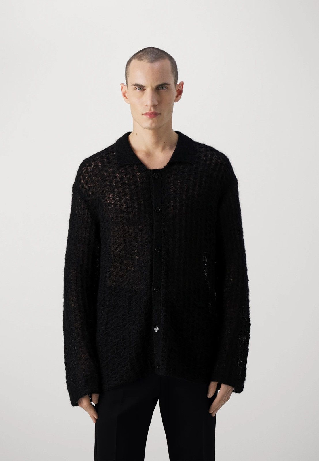 Our Legacy × Won Hundred !DS! AW23 Won Hundred Mazar LS Black Knitted Cardigan Size US M / EU 48-50 / 2 - 1 Thumbnail