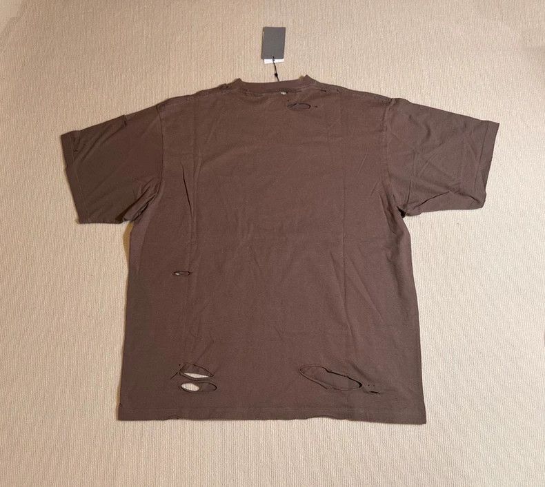 Balenciaga Balenciaga Vintage Distressed Short Sleeve T-shirt Top Kha Size US M / EU 48-50 / 2 - 2 Thumbnail