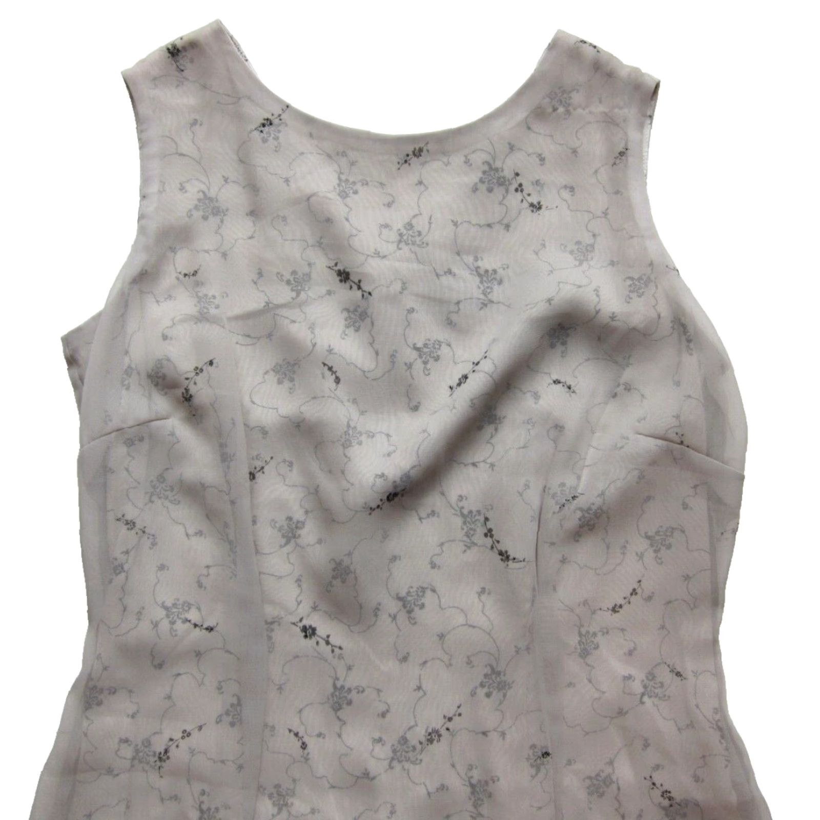 Vintage VINTAGE Hillard & Hanson Ivory Black Lined Lace Floral Sleeveless Tank Dress 4 Size S / US 4 / IT 40 - 4 Thumbnail