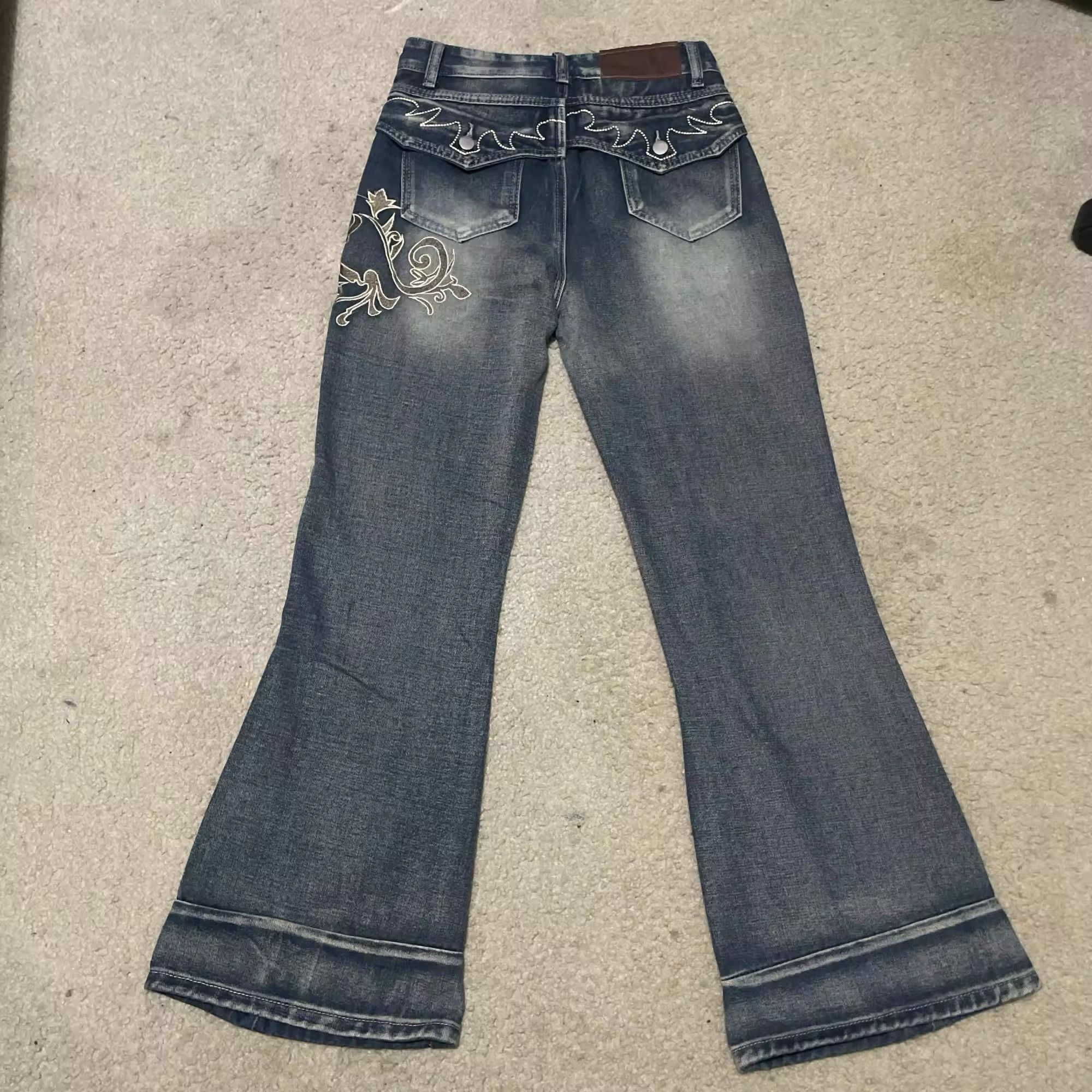 Japanese Brand × Vintage Women Embroidery Pattern Blue Washed Jean Size 31" - 5 Thumbnail
