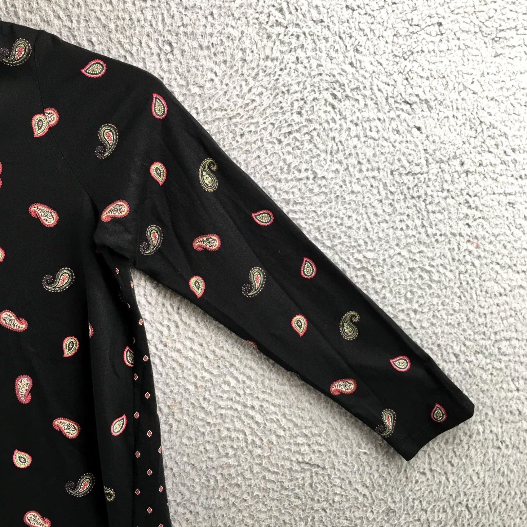 J. Jill JjIll Blouse Womens Small Black Paisley Long Sleeve Pullover Casual Shirt Size S / US 4 / IT 40 - 4 Thumbnail