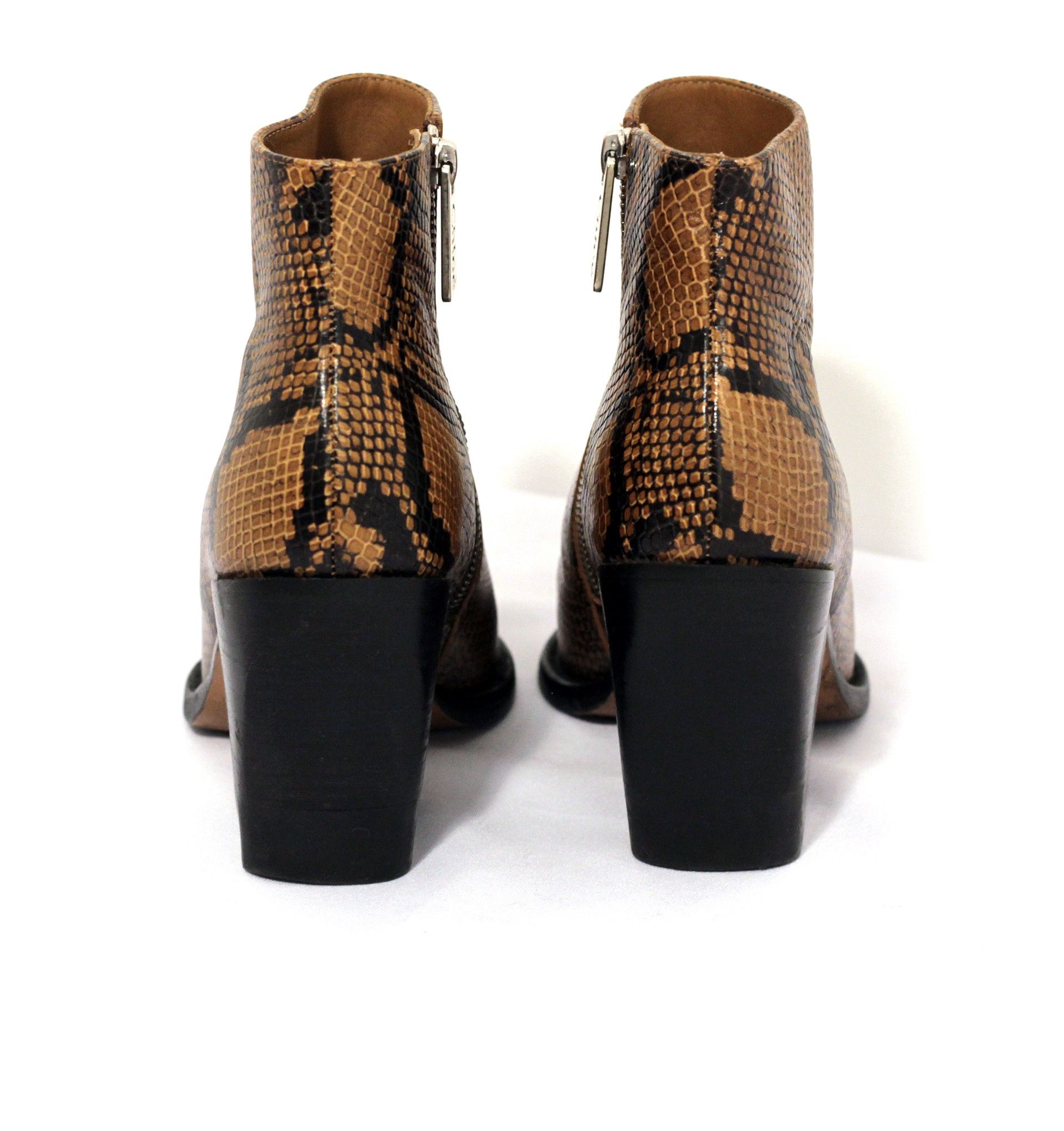 Chloe Chloé Rylee leather cowboy boots brownblack snakeskin EU39.5 Size US 8.5 / IT 38.5 - 5 Thumbnail