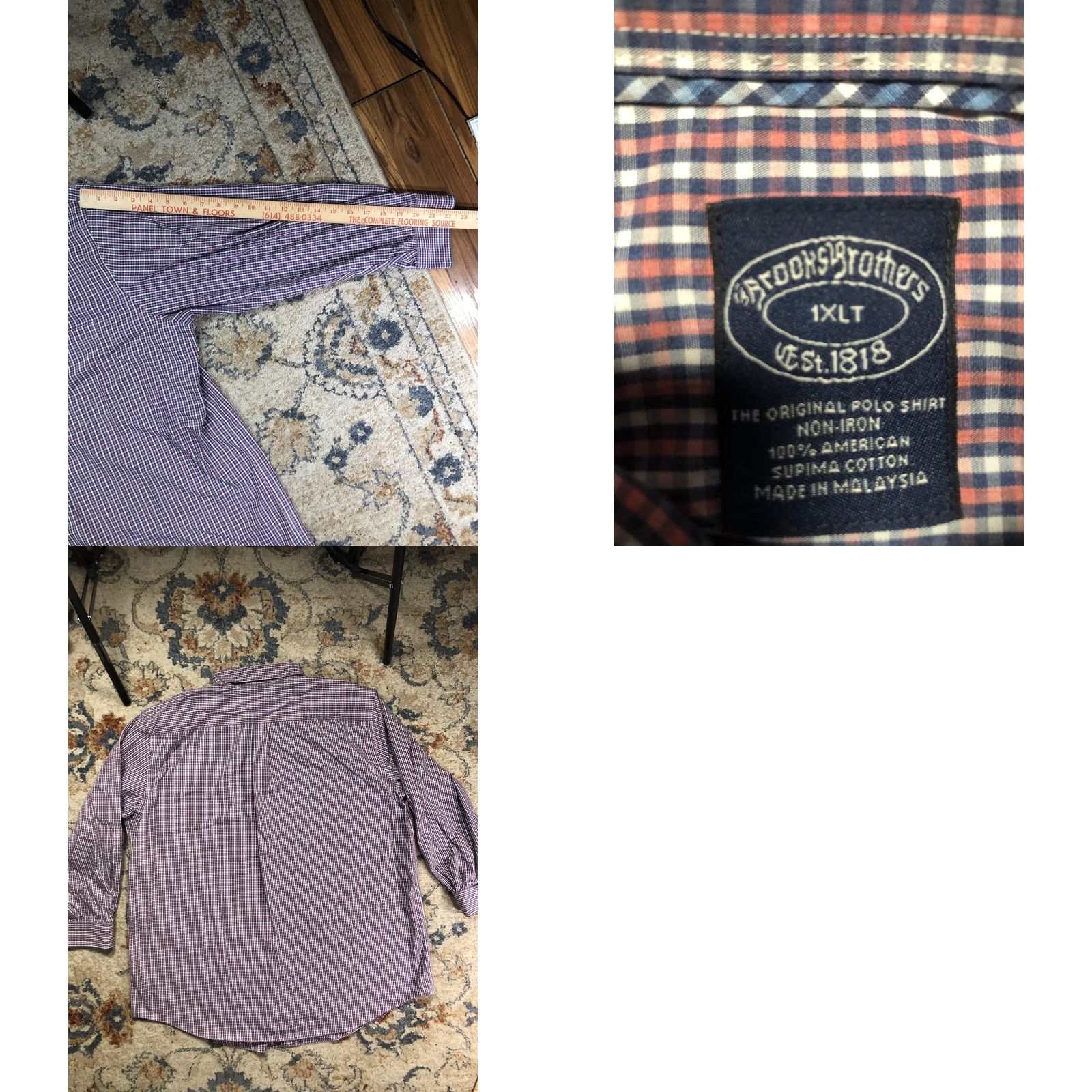 Brooks Brothers Brooks Brothers Shirt Mens 1XLT XL Tall Red Gingham Non Iron Supima Cotton Dress Shirt Button-Down Collar Long Sleeve Barrel Cuff Size US XL / EU 56 / 4 - 8 Thumbnail