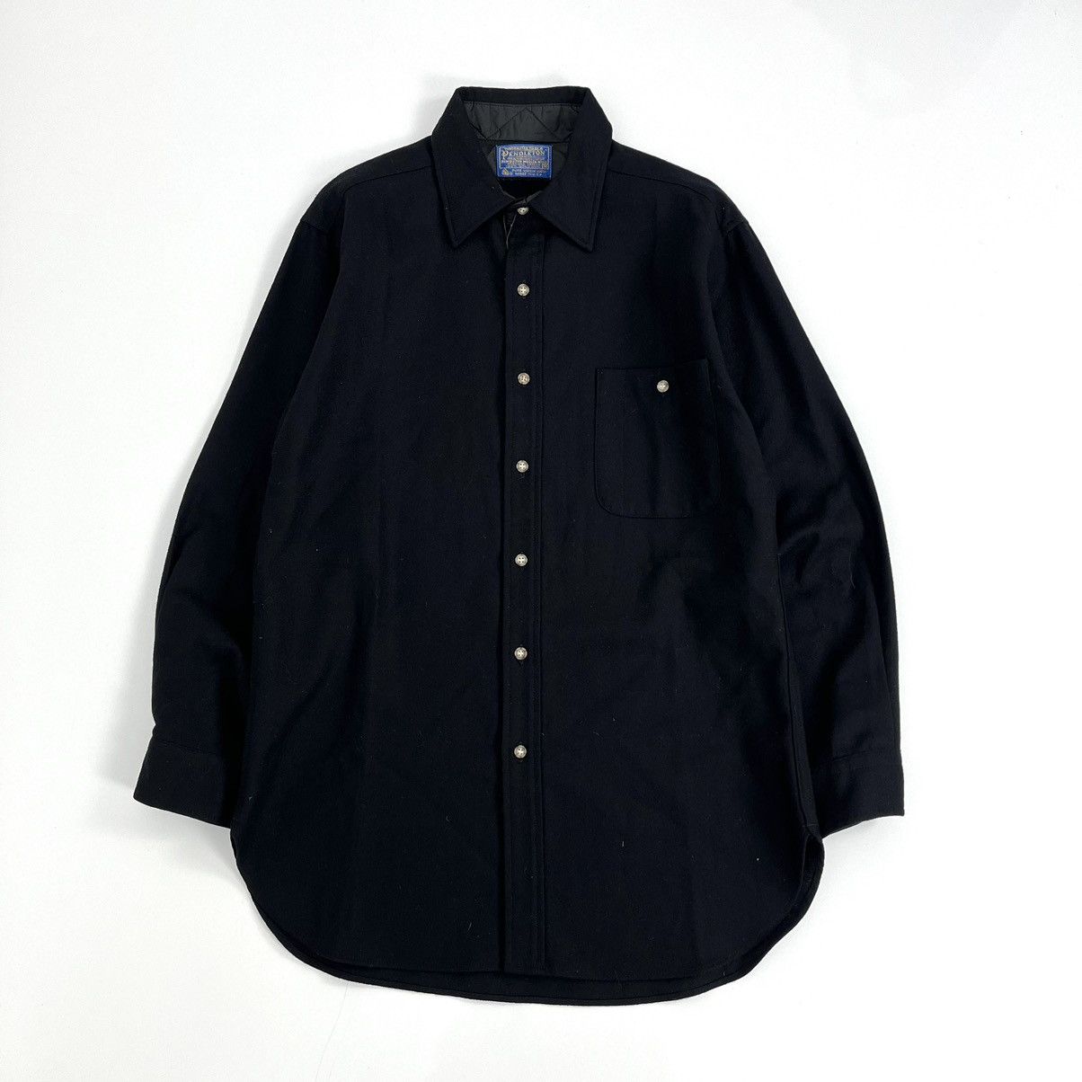 Flannel × Pendleton Pendleton Flannel Shirt Virgin Wool & Leather Black Size US M / EU 48-50 / 2 - 2 Thumbnail