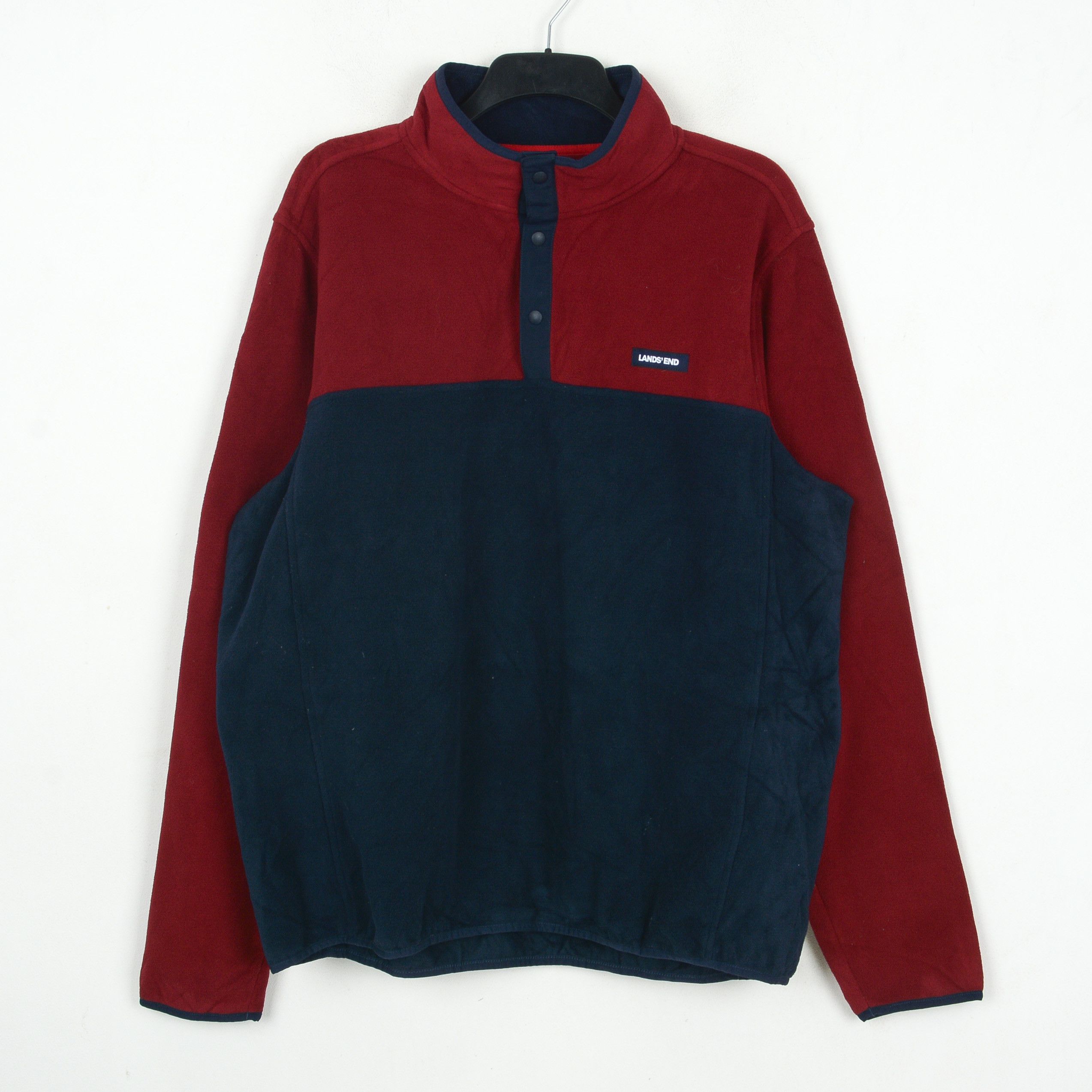 Lands' End XL Fleece Pullover Sweatshirt Jumper Sweater Streetwear Snap Size US XL / EU 56 / 4 - 1 Thumbnail