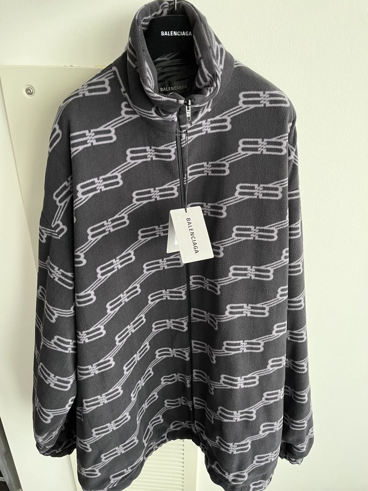 Balenciaga BrandNew Balenciaga BB Monogram Fleece Bomber Coat Oversized Size US XXL / EU 58 / 5 - 23 Thumbnail