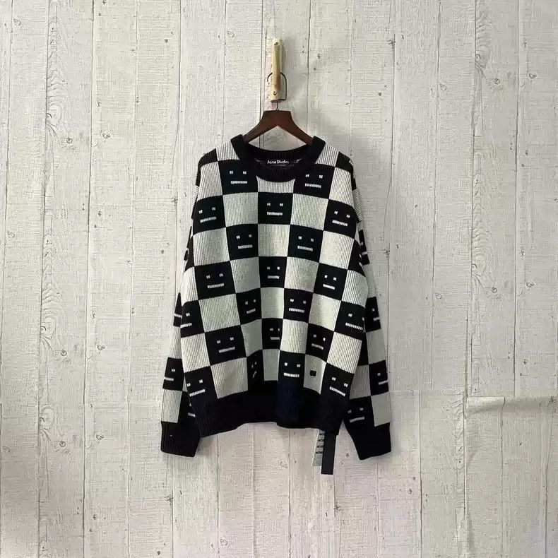 Acne Studios Acne Studios Checkerboard robot knitted sweater Size US L / EU 52-54 / 3 - 1 Thumbnail