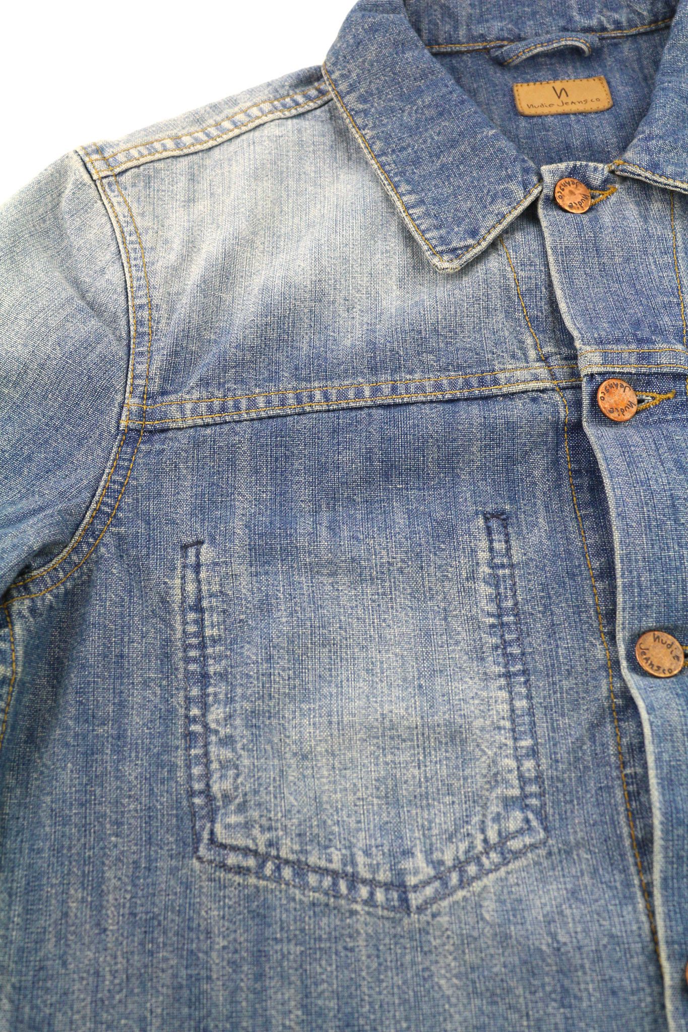 Nudie Jeans RONNY S Indigo Dungaree Polo Neck Logo Denim 81954 Size US S / EU 44-46 / 1 - 8 Thumbnail