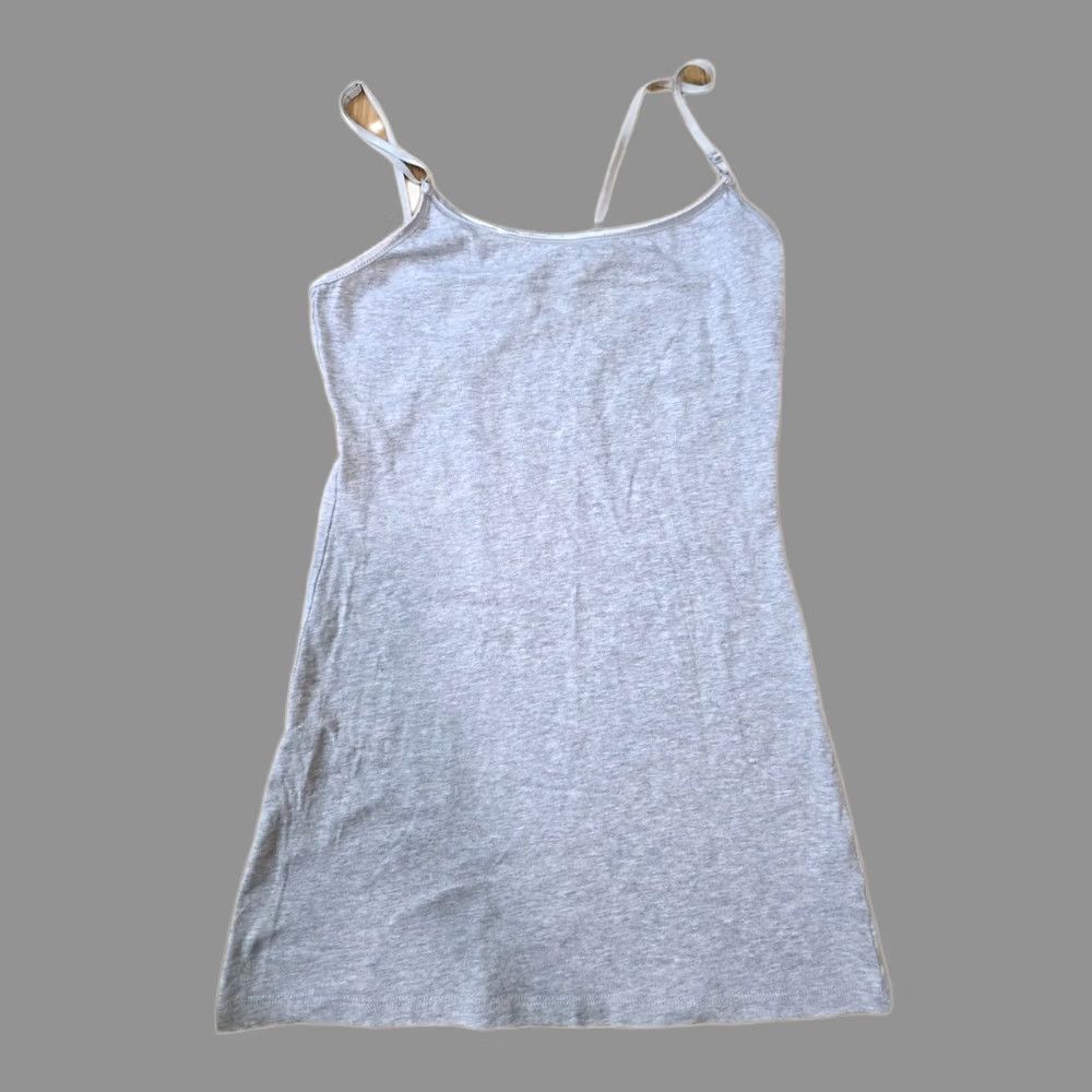 Vintage Ambiance Apparel Tank Top Women S Slim Cotton Spaghetti Strap Crew Neck Casual Grey Tunic Length Adjustable Strap Camisole Plain Sleeveless Size S / US 4 / IT 40 - 1 Thumbnail