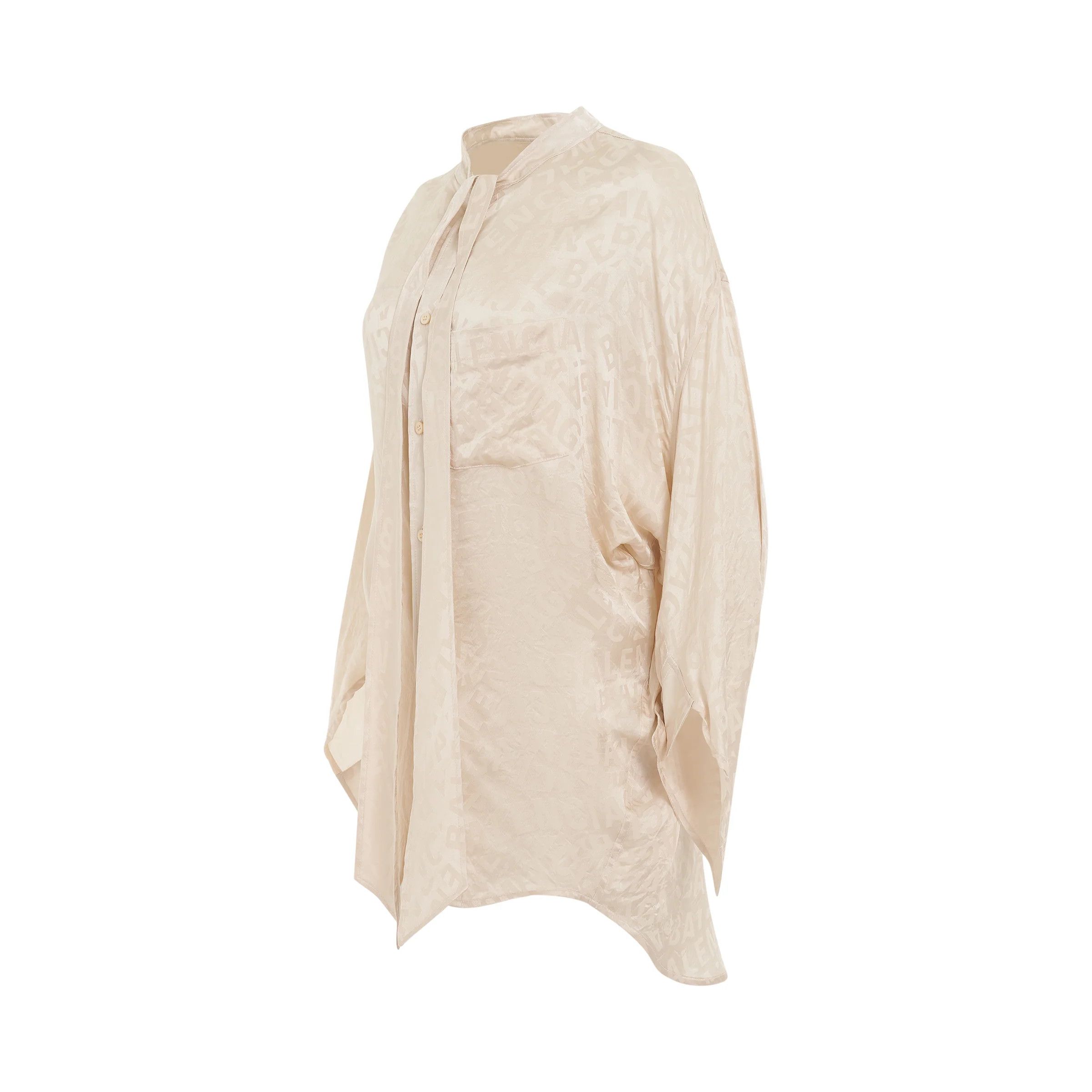 Balenciaga o1bcso1str1124 Twisted Swing Blouse in Dusty Ivory Size S / US 4 / IT 40 - 2 Thumbnail