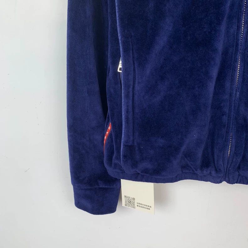 Prada Prada Blue logo adhesive velvet hooded zipper jacket 2501-N Size US XS / EU 42 / 0 - 4 Thumbnail