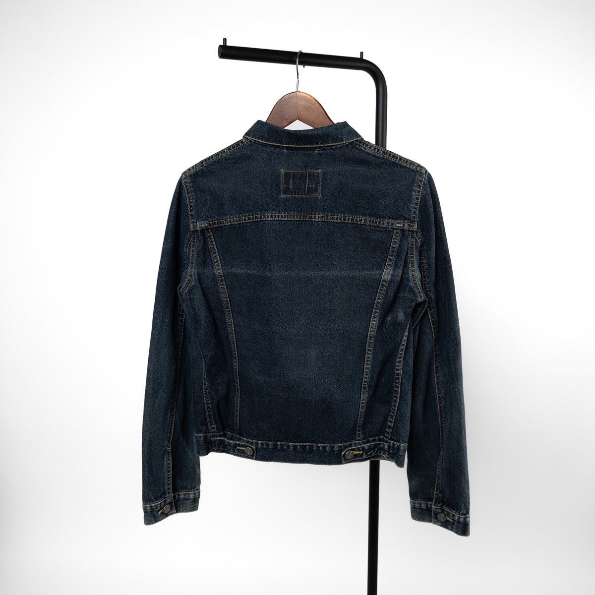 Massimo Dutti Massimo Dutti Womens Vintage Navy Denim Jacket Button Front Size M / US 6-8 / IT 42-44 - 2 Thumbnail