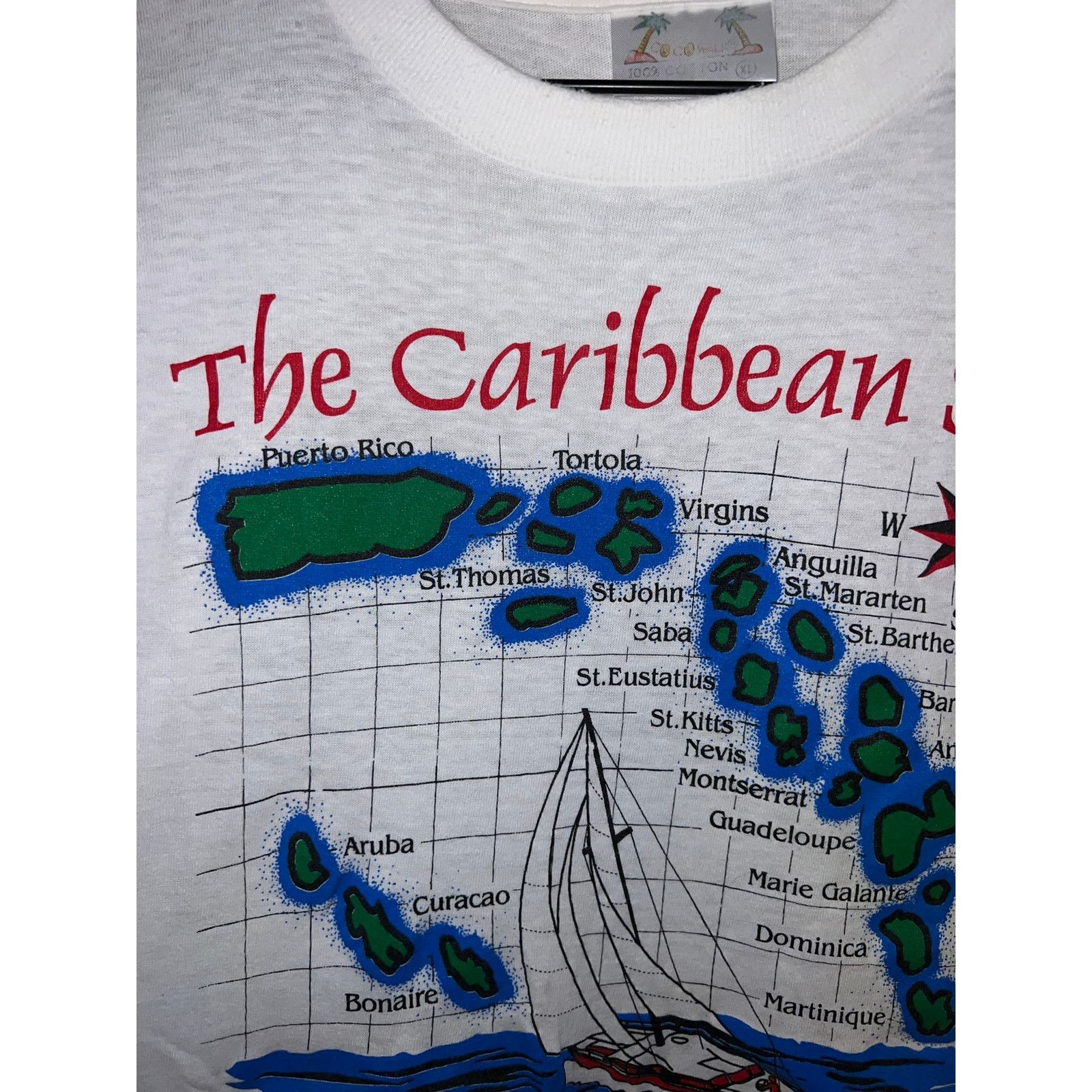 Vintage Vintage The Caribbean Sea St. Maarten Martin White XL Shirt Size US L / EU 52-54 / 3 - 5 Thumbnail