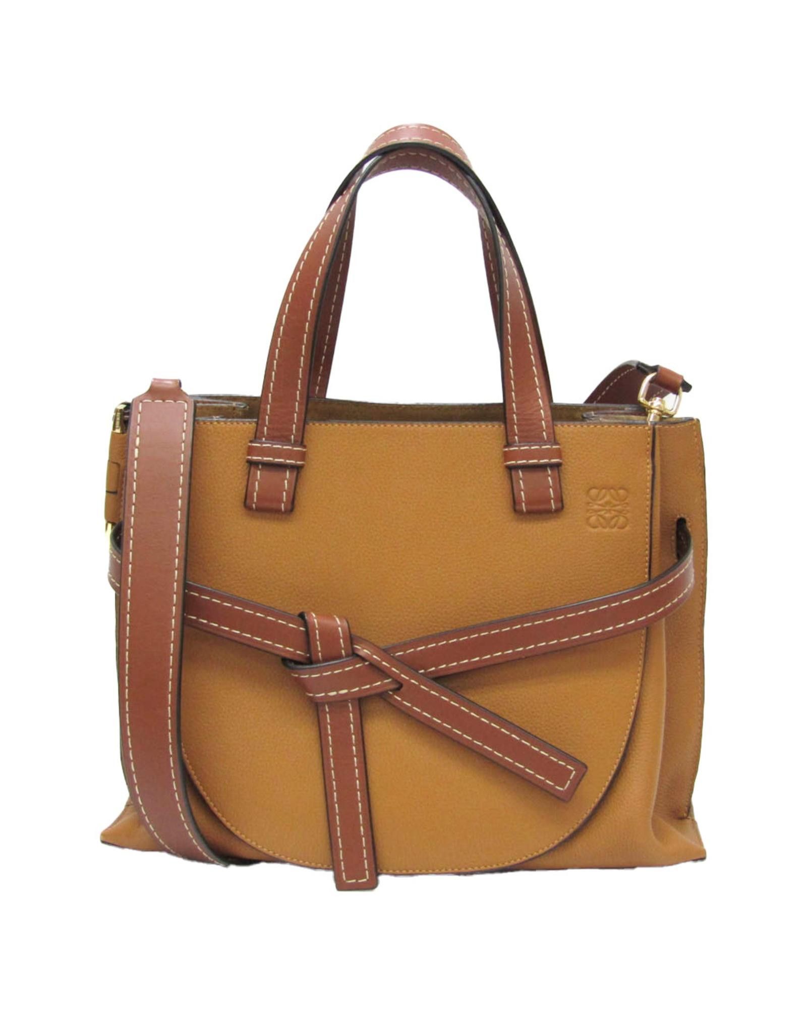 image of Loewe Sophisticated Leather Handbag With Spanish Craftsmanship in Brown, Women's