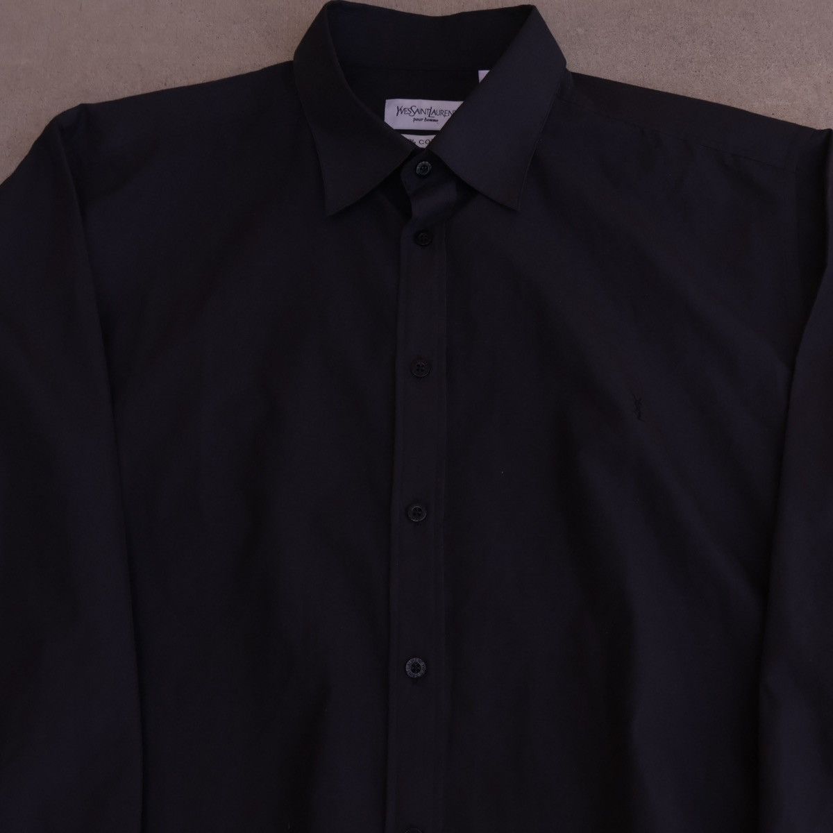 Vintage × Yves Saint Laurent YSL Shirt Dark Grey Cotton Size US XL / EU 56 / 4 - 3 Thumbnail