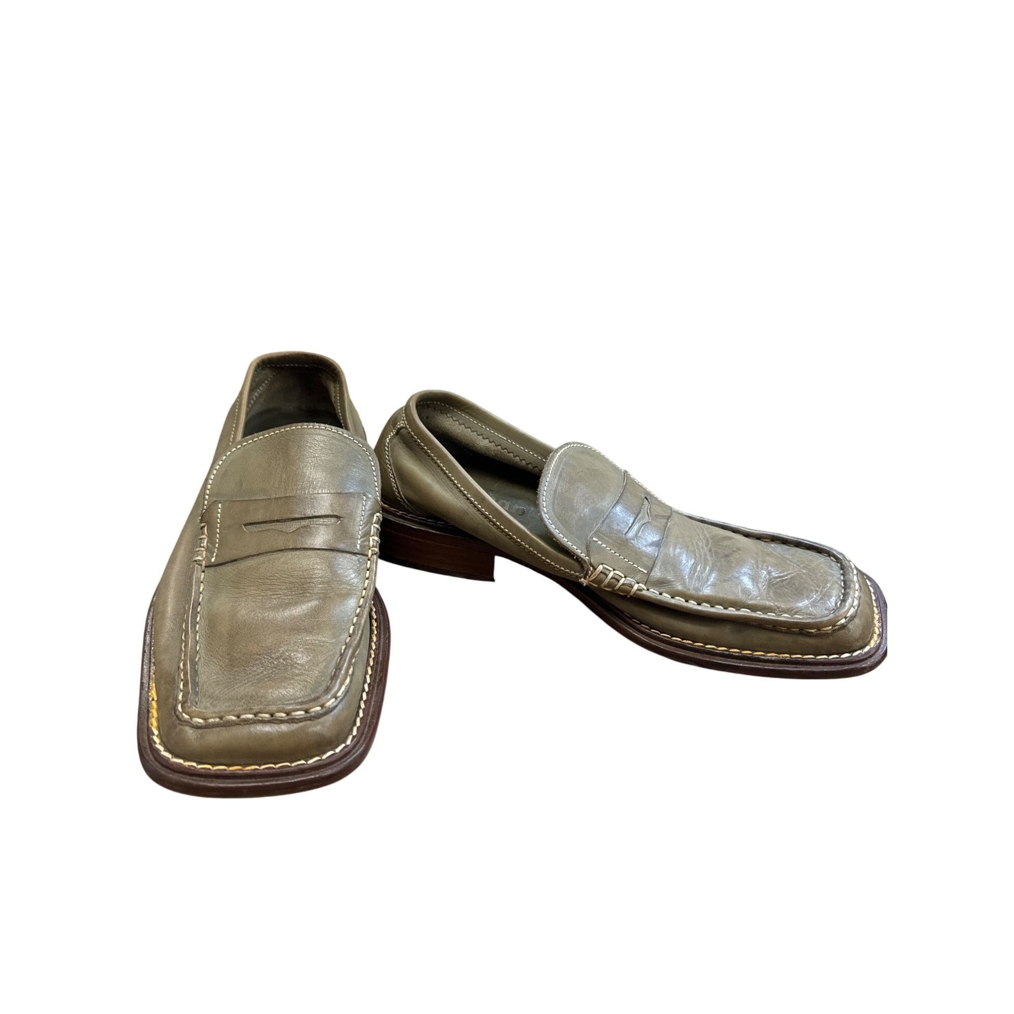 Designer Jonathan Made In Italy Leather Slip-On Green Loafers Shoes S Size US 9 / EU 42 - 2 Thumbnail