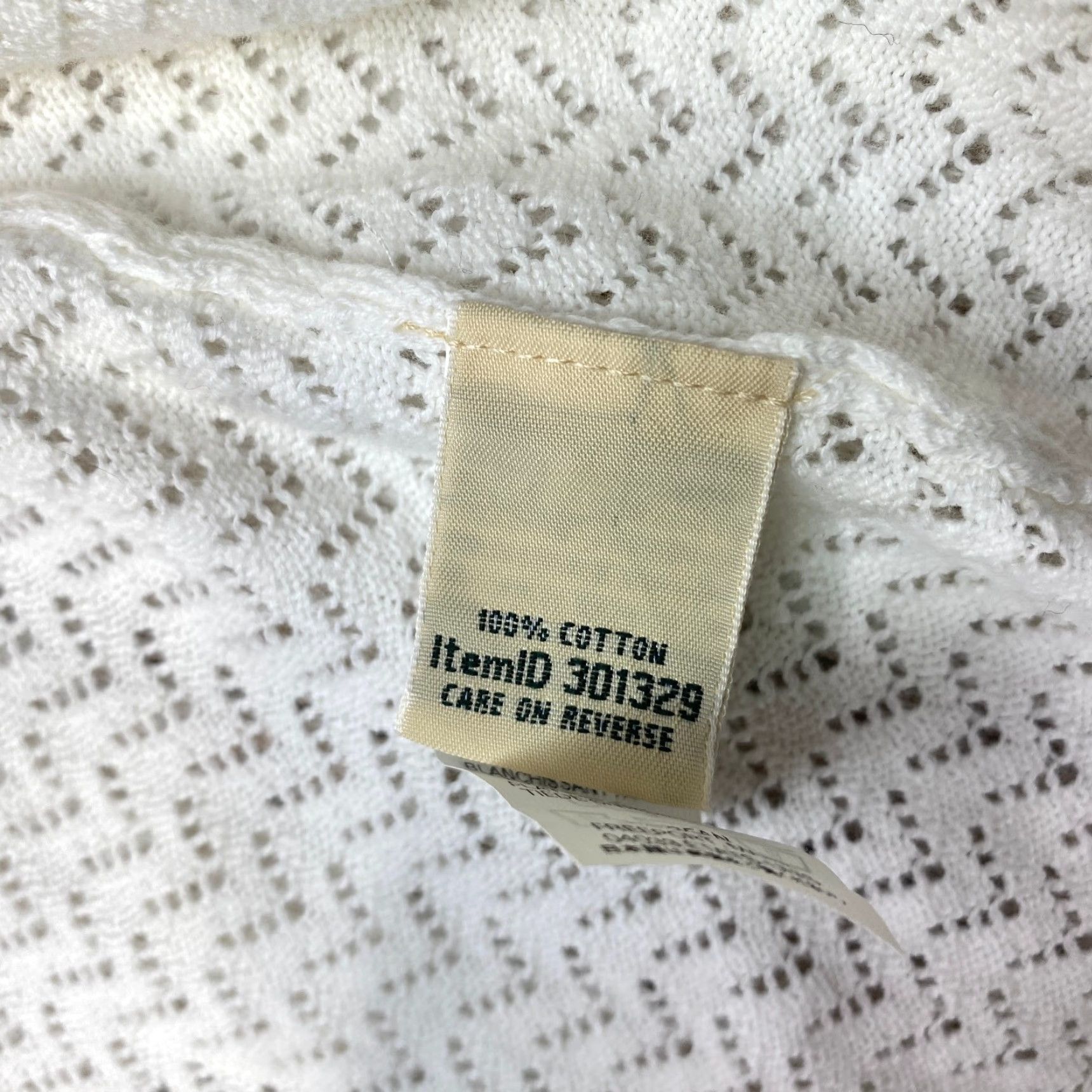 Vintage L.L. Bean Open Front Sweater 2XL Womens White 100% Cotton Cardigan Raglan Open Front Chevron Design Size XXL / US 16-18 / IT 52-54 - 7 Thumbnail
