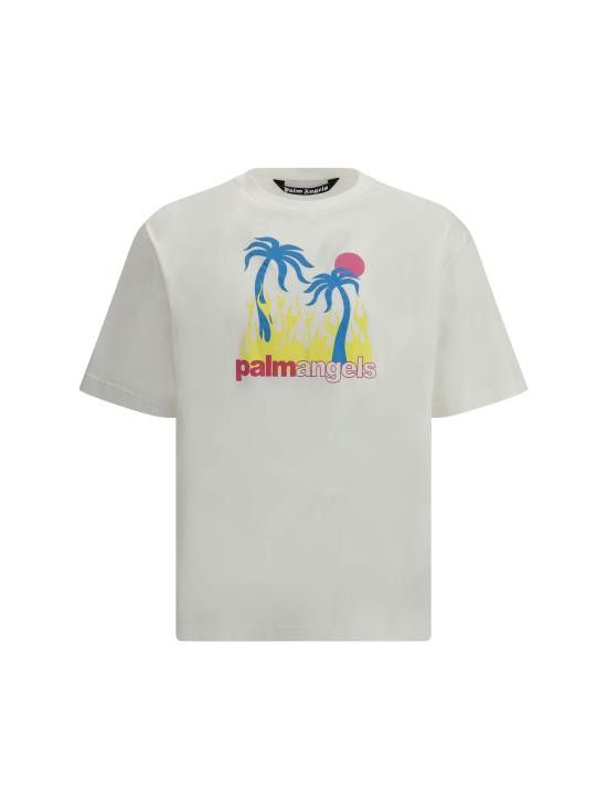 Tシャツ・カットソー PALM ANGELS Men T-shirt White PMAA089S25JER002 0384 Palm Angels PALM ANGELS Men T-Shirts PMAA089S25JER002 0384