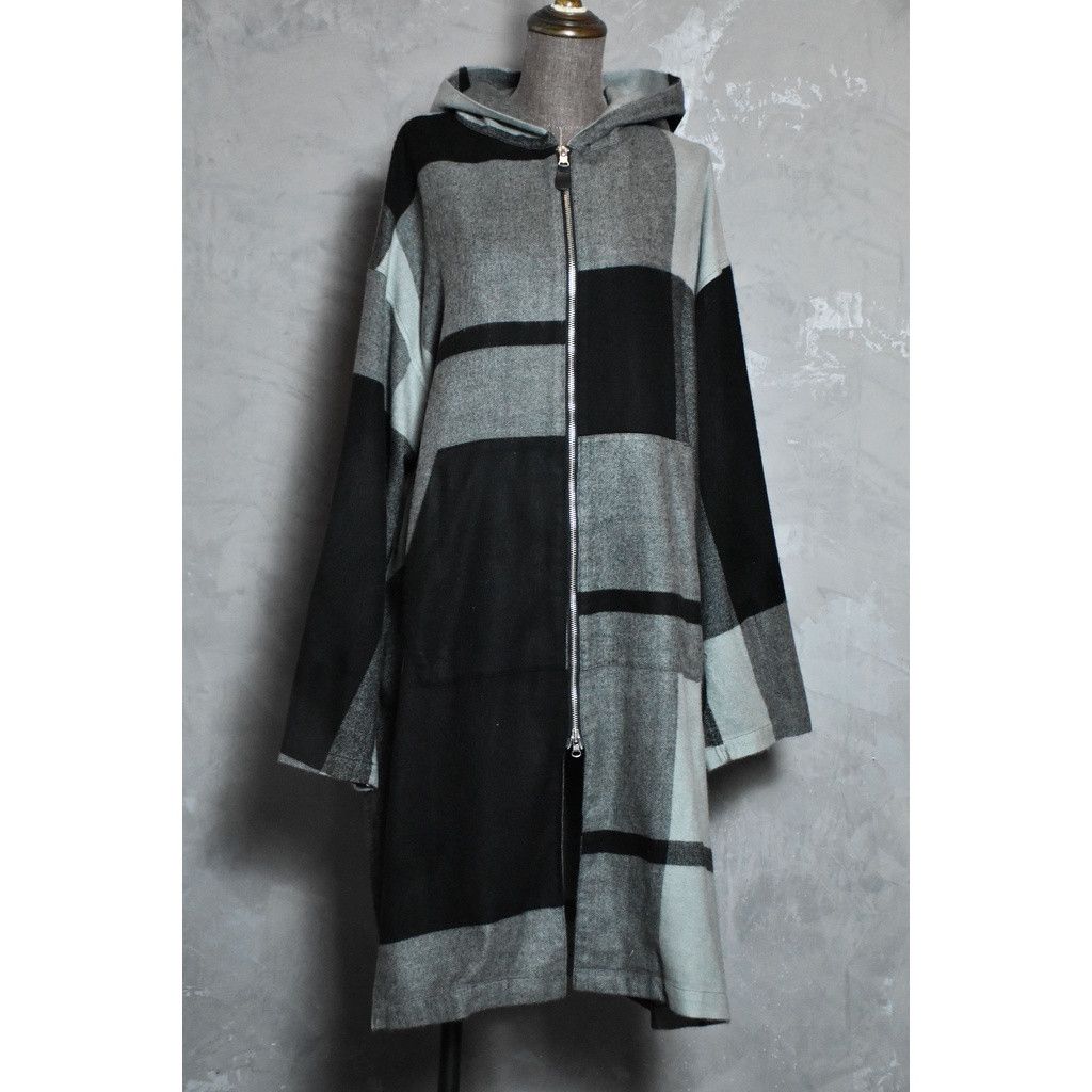 N.HOOLYWOOD 17A/W Gray Check Hooded Coat