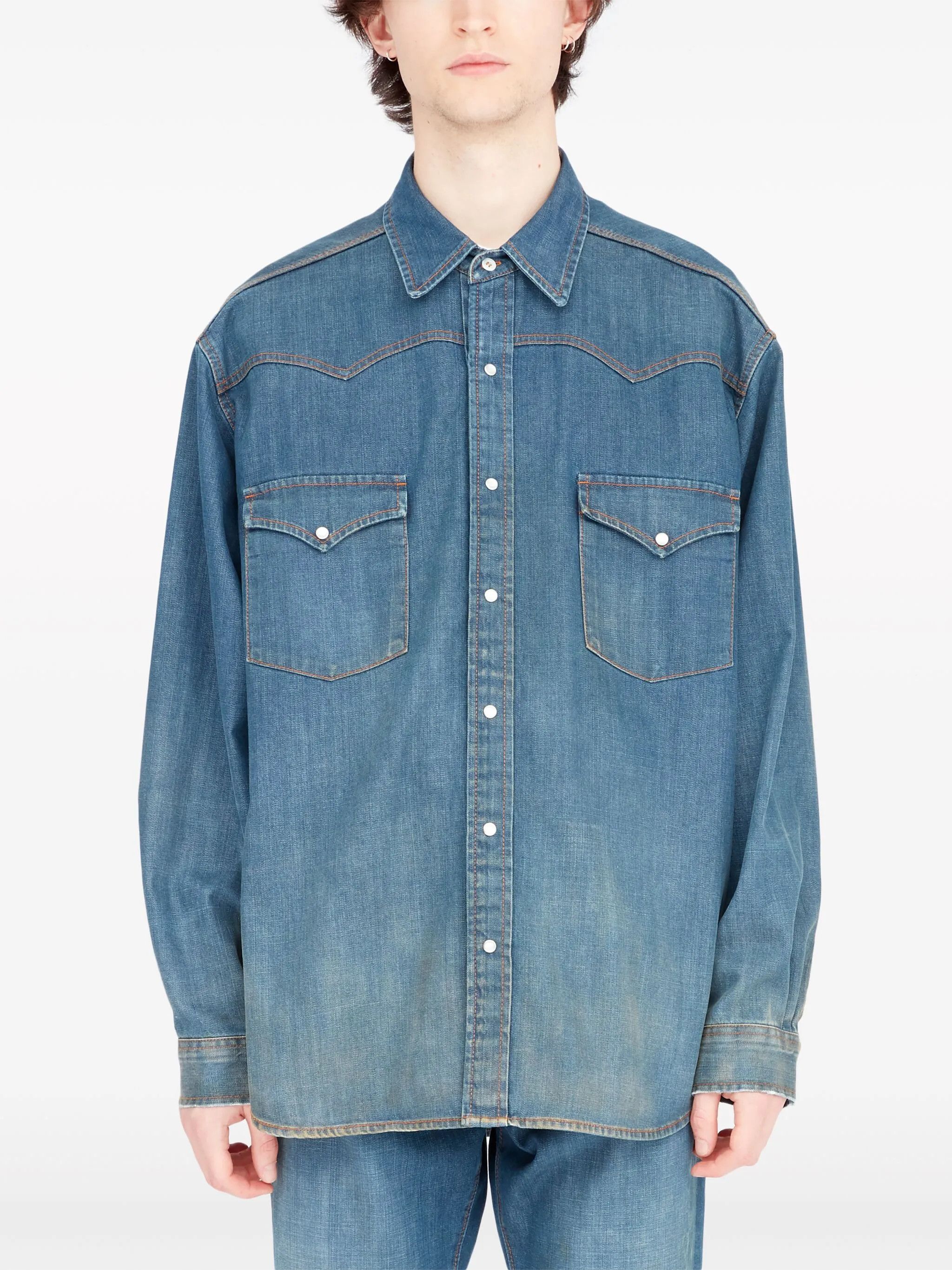 Maison Margiela oc11z0925 Denim Shirt in Blue Size US M / EU 48-50 / 2 - 2 Thumbnail