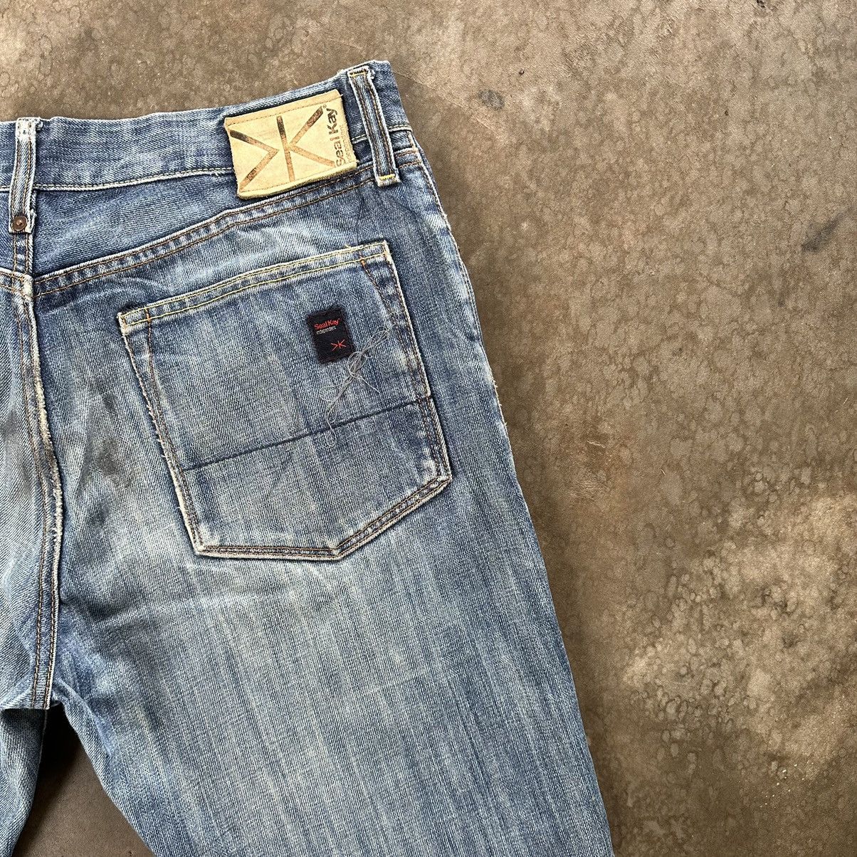 Japanese Brand Vintage SealKay Italy Faded Distressed Denim Jean Pant Size US 33 - 14 Thumbnail