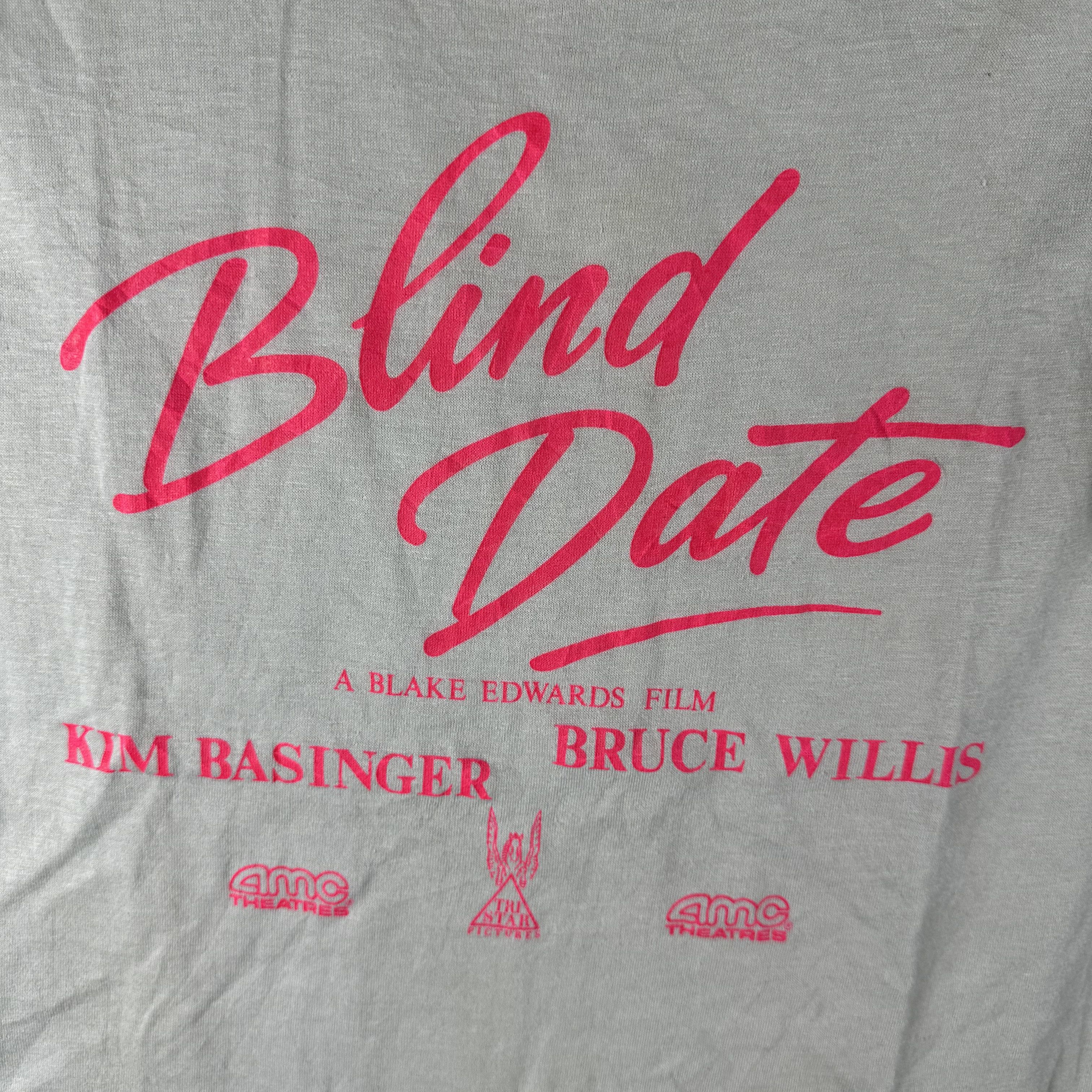 Vintage 1987 Blind Date Bruce Willis Kim Basinger Movie Promo Tee Size US S / EU 44-46 / 1 - 2 Thumbnail