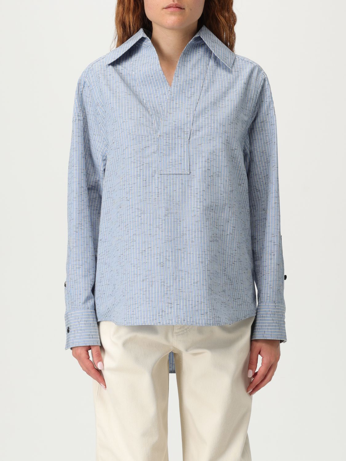Bottega Veneta Bottega Veneta Shirt Woman Gnawed Blue Size XS / US 0-2 / IT 36-38 - 1 Thumbnail