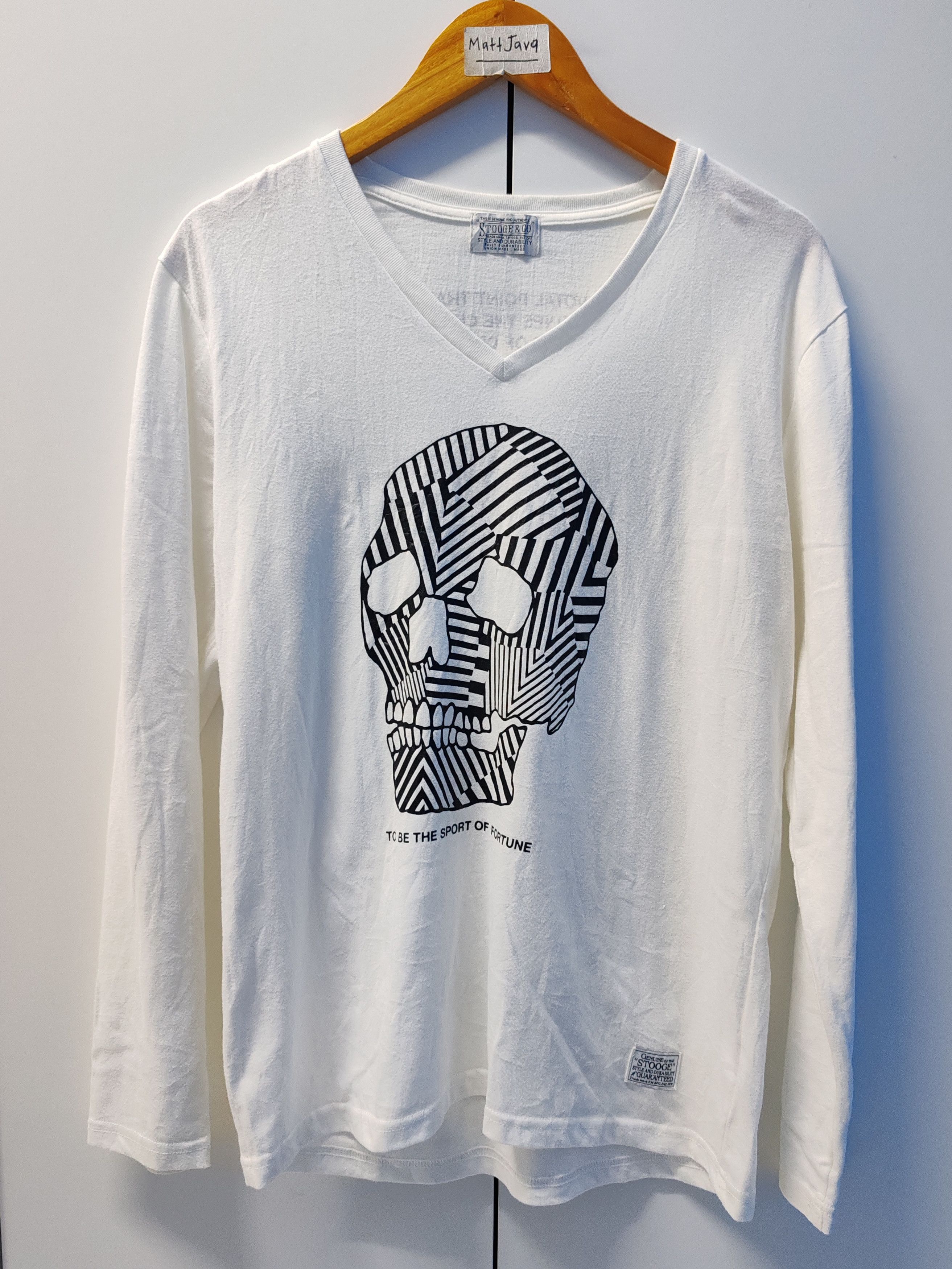 Japanese Brand Stooge & Co Japan Designer Long Sleeve Big Head Skull Size US L / EU 52-54 / 3 - 2 Thumbnail