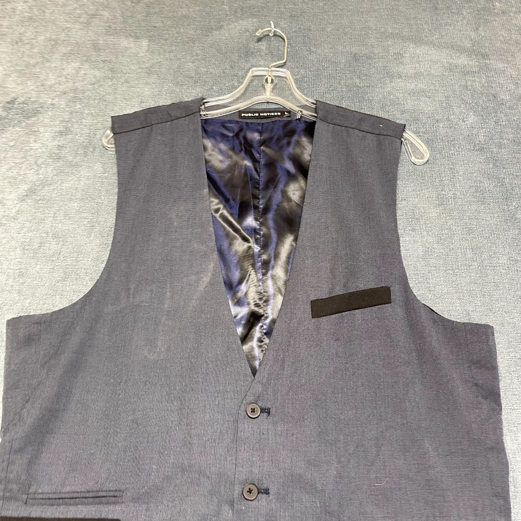 Vintage VINTAGE Public Notices Vest Mens Large Blue Micro Dots Lined Formal Single Breasted Size US L / EU 52-54 / 3 - 4 Thumbnail