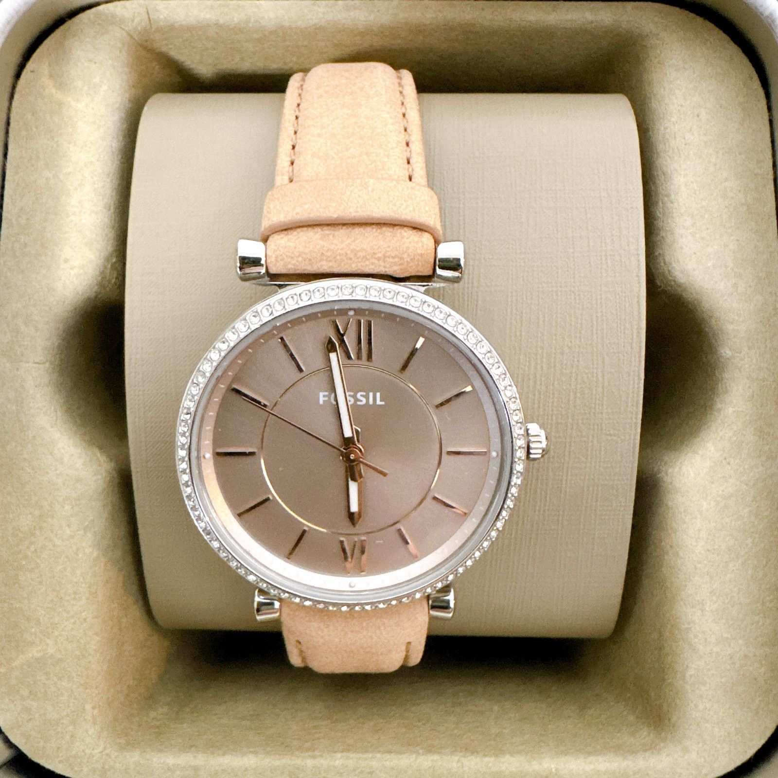 Fossil Fossil ES4343 Carlie Three-Hand Sand Quartz Diamond Accents Size ONE SIZE - 2 Thumbnail