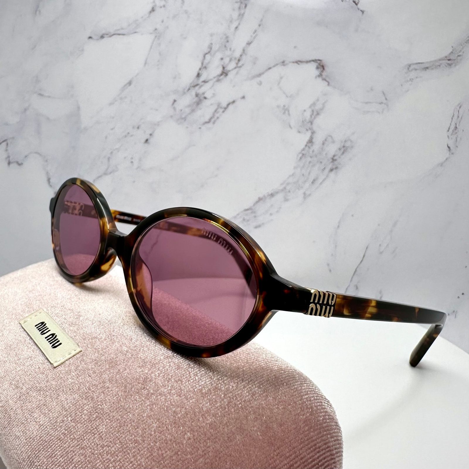 Miu Miu MIU MIU Sunglasses New Brown Gold Metal Logo Authentic Size ONE SIZE - 2 Thumbnail