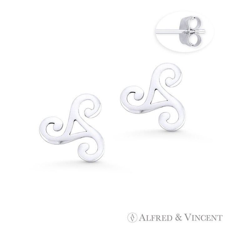 Other Celtic Triskelion Triple Spiral Charm Stud Earrings Size ONE SIZE - 1 Preview