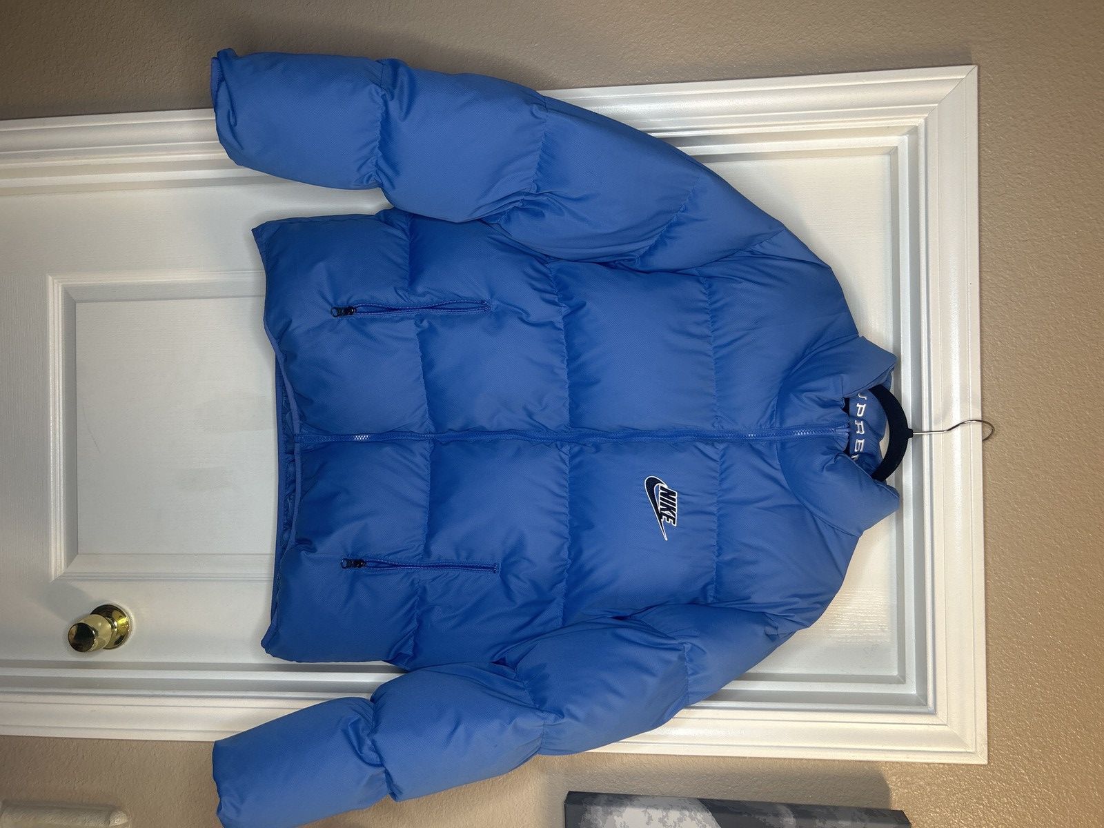 image of Nike Reversible Puffy Jacket in Blue, Men's (Size XL)