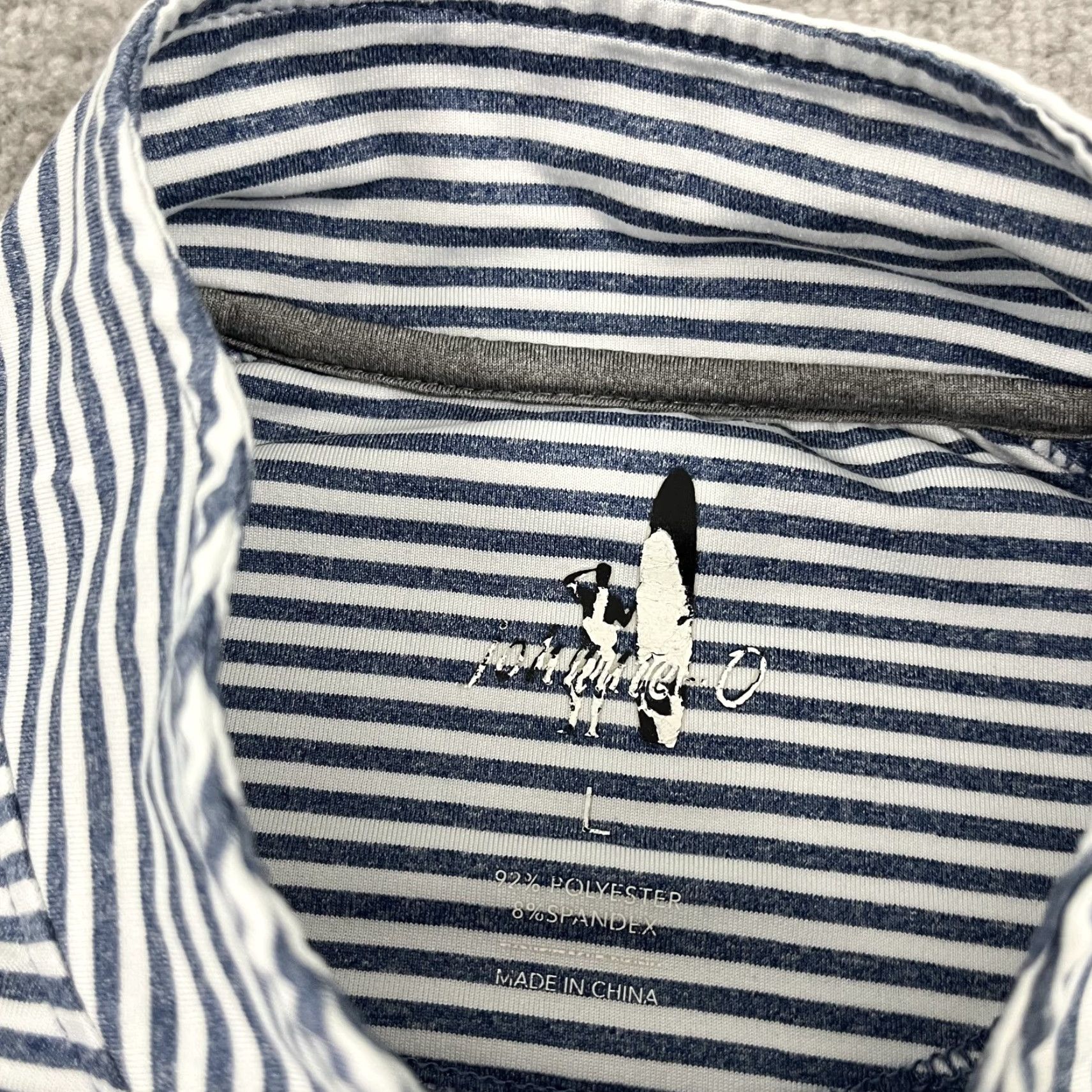 johnnie-O Johnnie O Turn Striped Prep Performance Pullover Jacket Mens Large Blue White Golf Zip Size US L / EU 52-54 / 3 - 4 Thumbnail