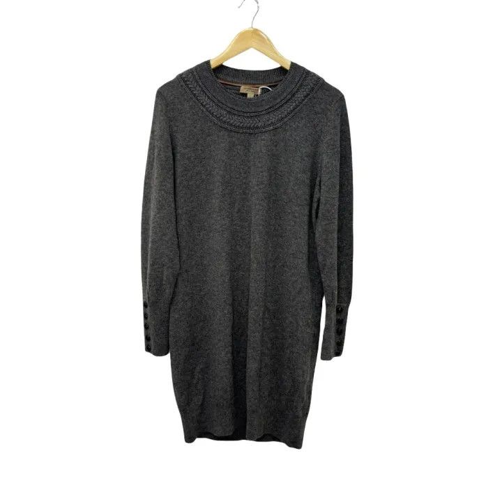 Burberry Burberry Gray Long Knit Wool Dress 0079 Size L / US 10 / IT 46 - 1 Thumbnail