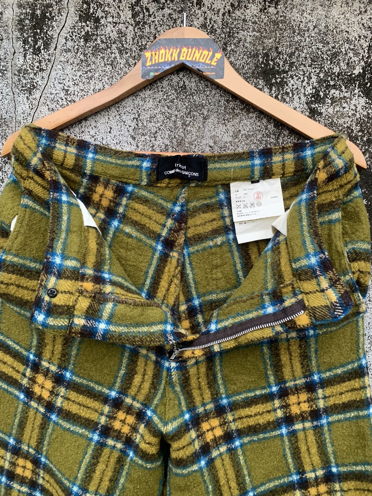 Comme des Garcons Vintage Comme des Garcons Yellow Plaid Pants Wool Size 30" / US 8 / IT 44 - 4 Thumbnail