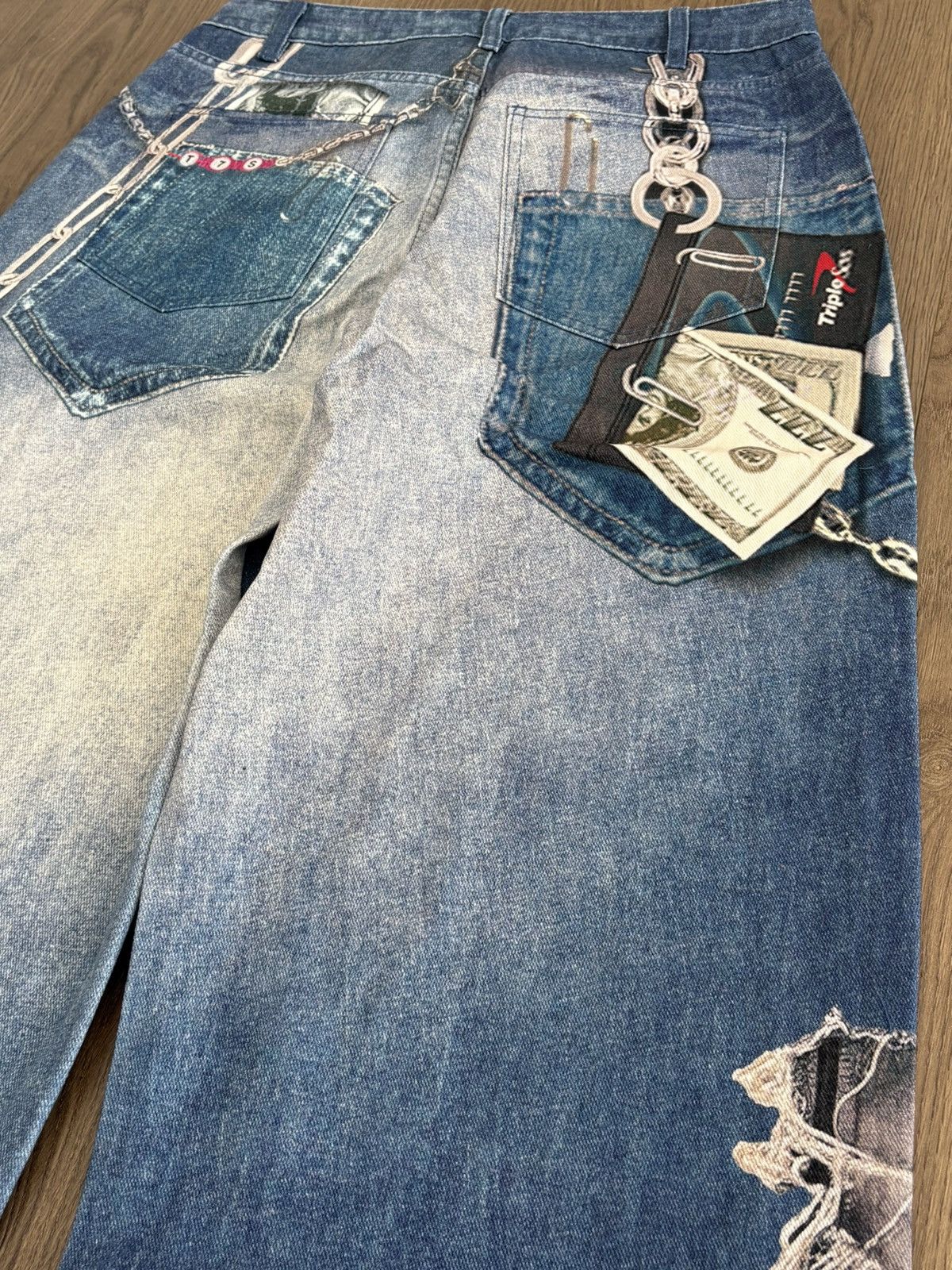 TRIPLE SEVENS Triple Sevens 2D Size 28 JeansBlueDenim Pants Baggy Wide Leg Size US 28 / EU 44 - 10 Thumbnail