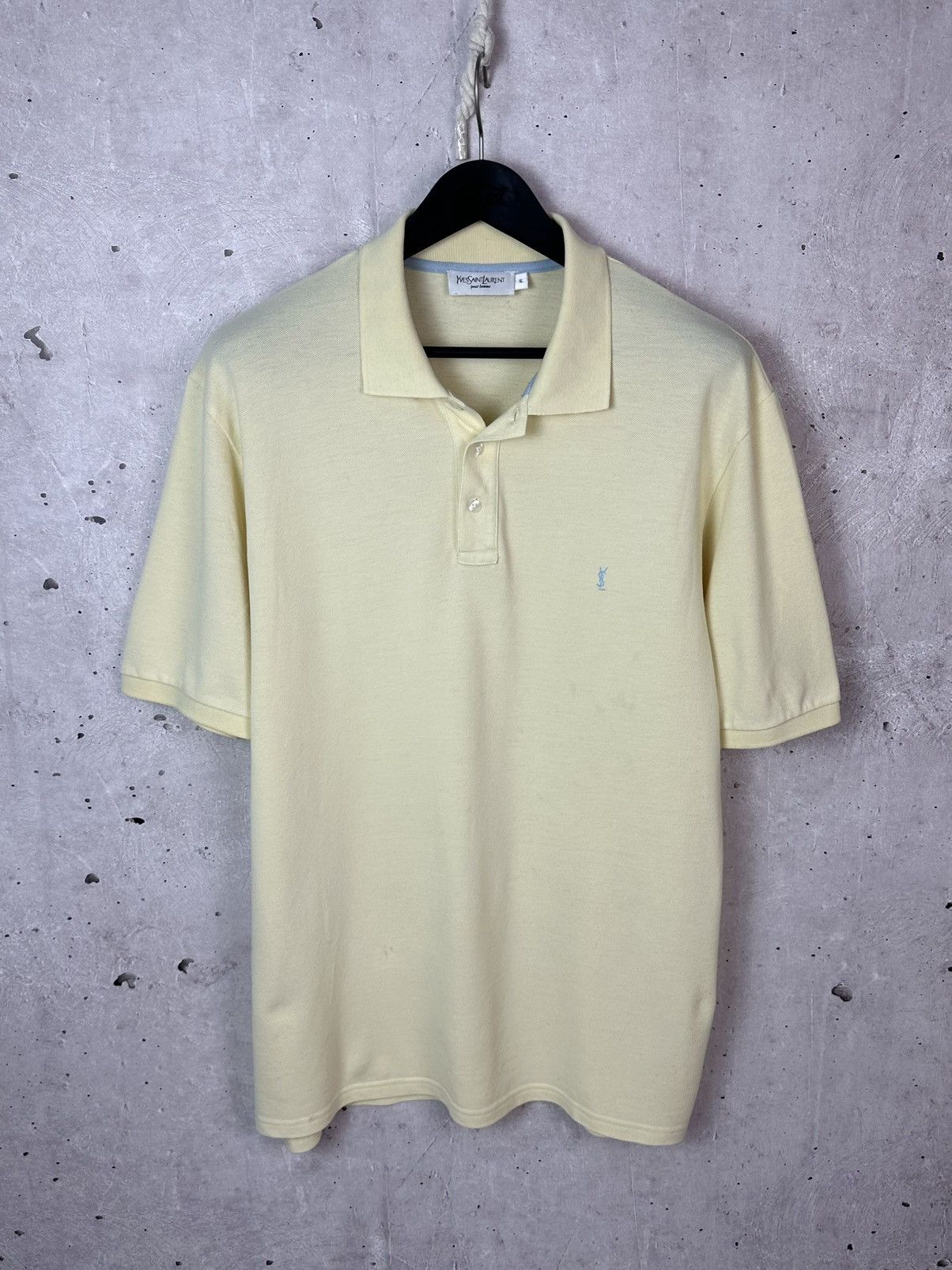 Yves Saint Laurent YSL YvesSaintLaurent Vintage Yellow Cotton Short Sleeve Polo Size US XL / EU 56 / 4 - 1 Thumbnail